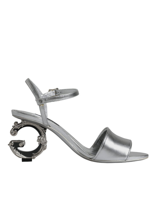 Dolce & Gabbana Silver KEIRA Heels Ankle Strap Sandals Shoes EU35 / US5