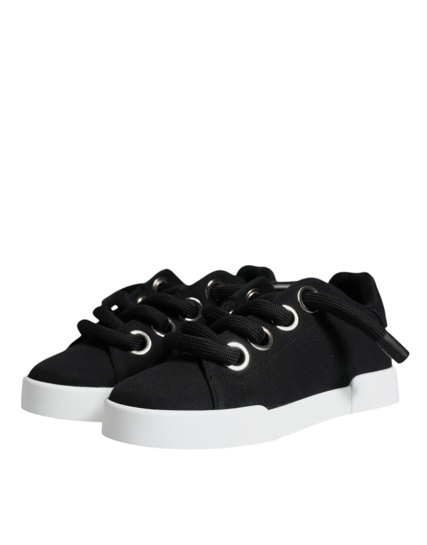 Dolce & Gabbana Black Portofino Low Top Sneakers Shoes EU37 / US7