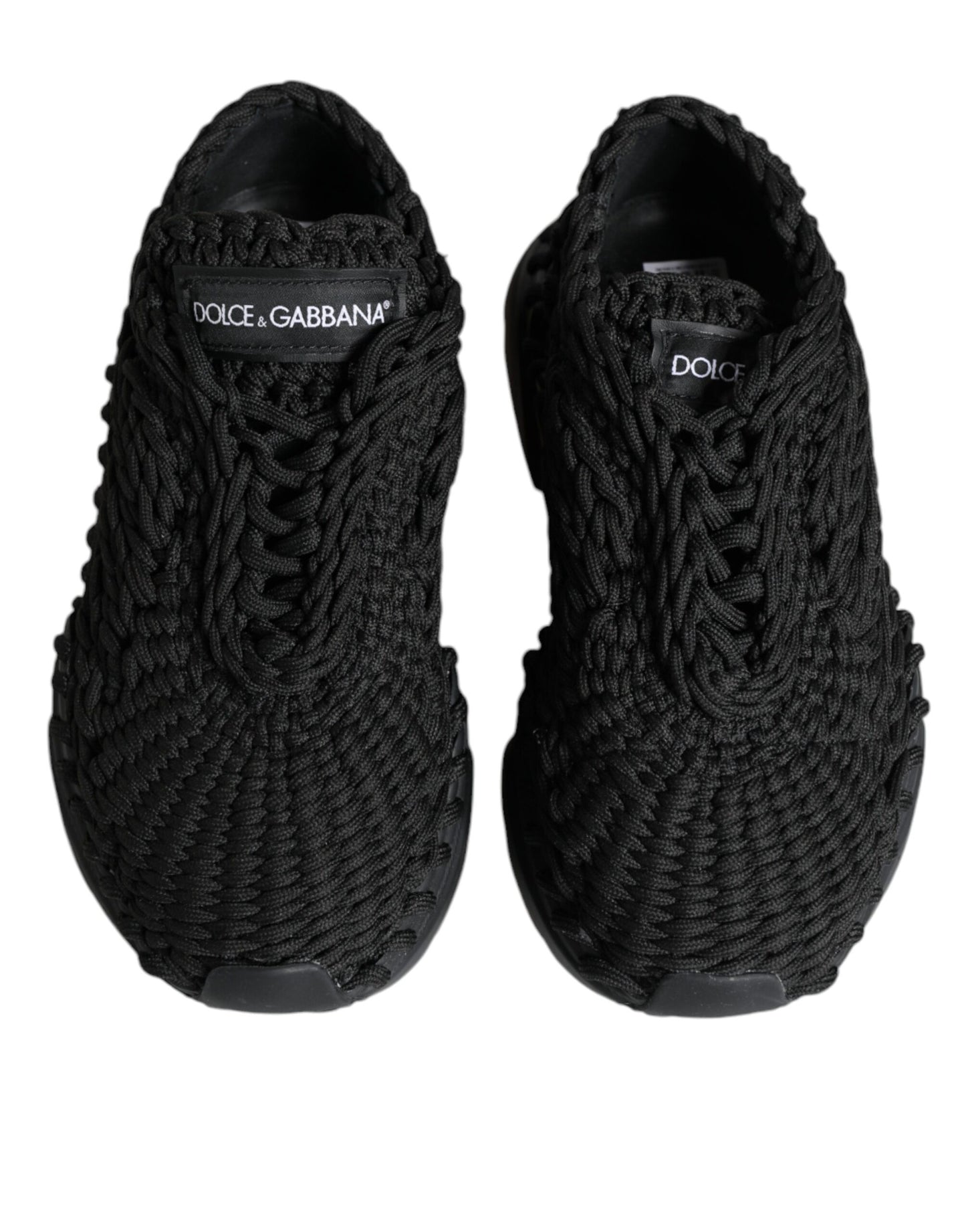 Dolce & Gabbana Black Knitted Daymaster Sneakers Shoes EU38 / US8