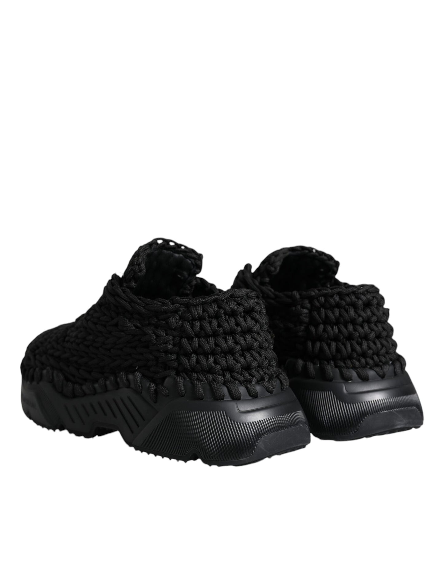 Dolce & Gabbana Black Knitted Daymaster Sneakers Shoes EU38 / US8