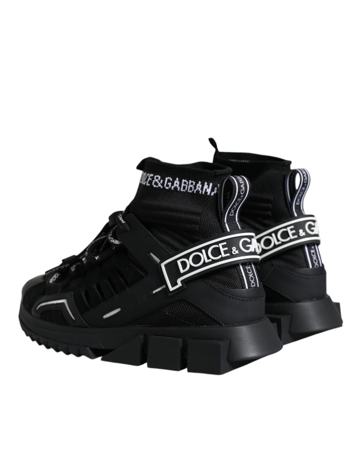 Dolce & Gabbana Black Sorrento Socks Logo Sneakers Shoes EU39.5 / US9.5