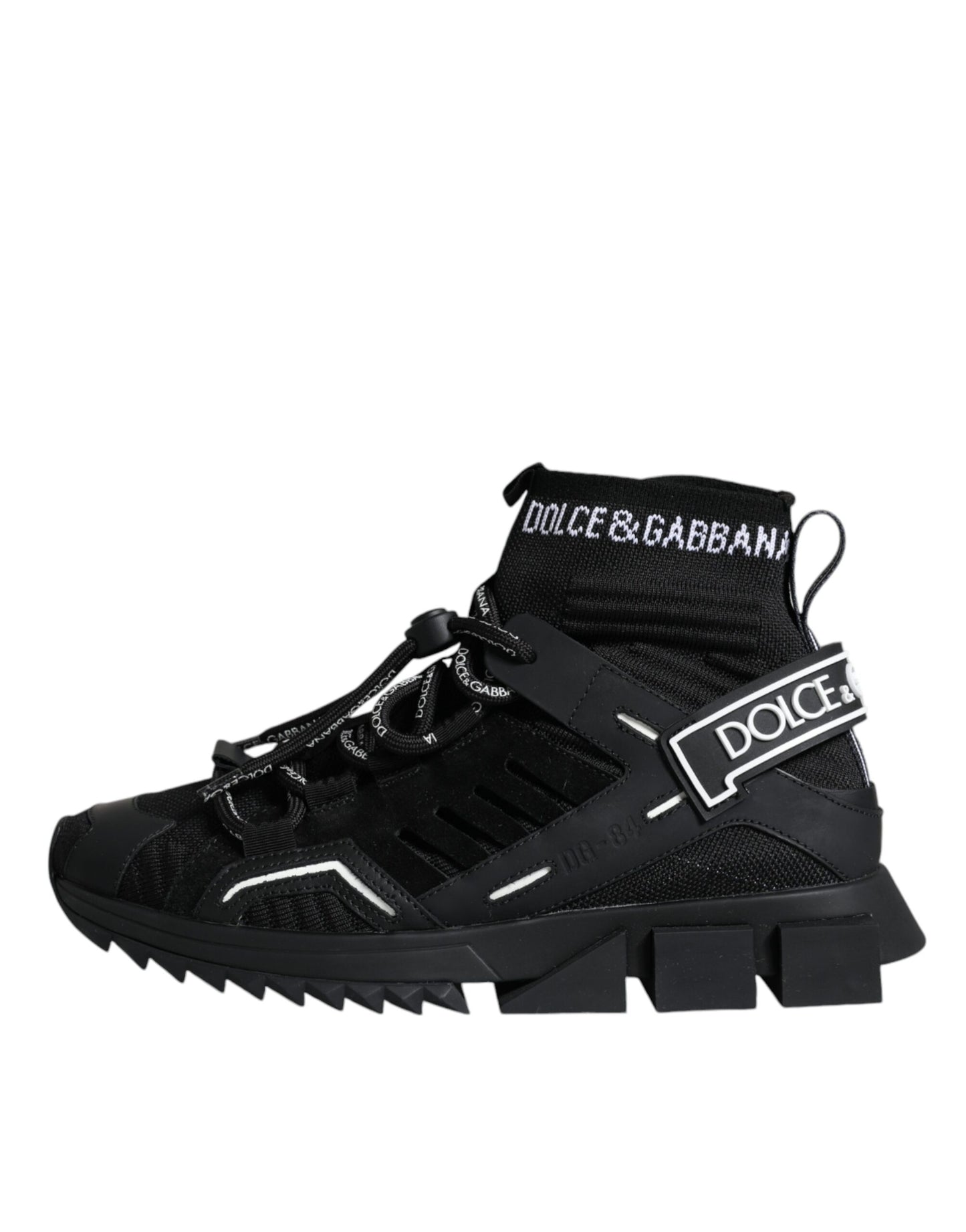 Dolce & Gabbana Black Sorrento Socks Logo Sneakers Shoes EU39.5 / US9.5