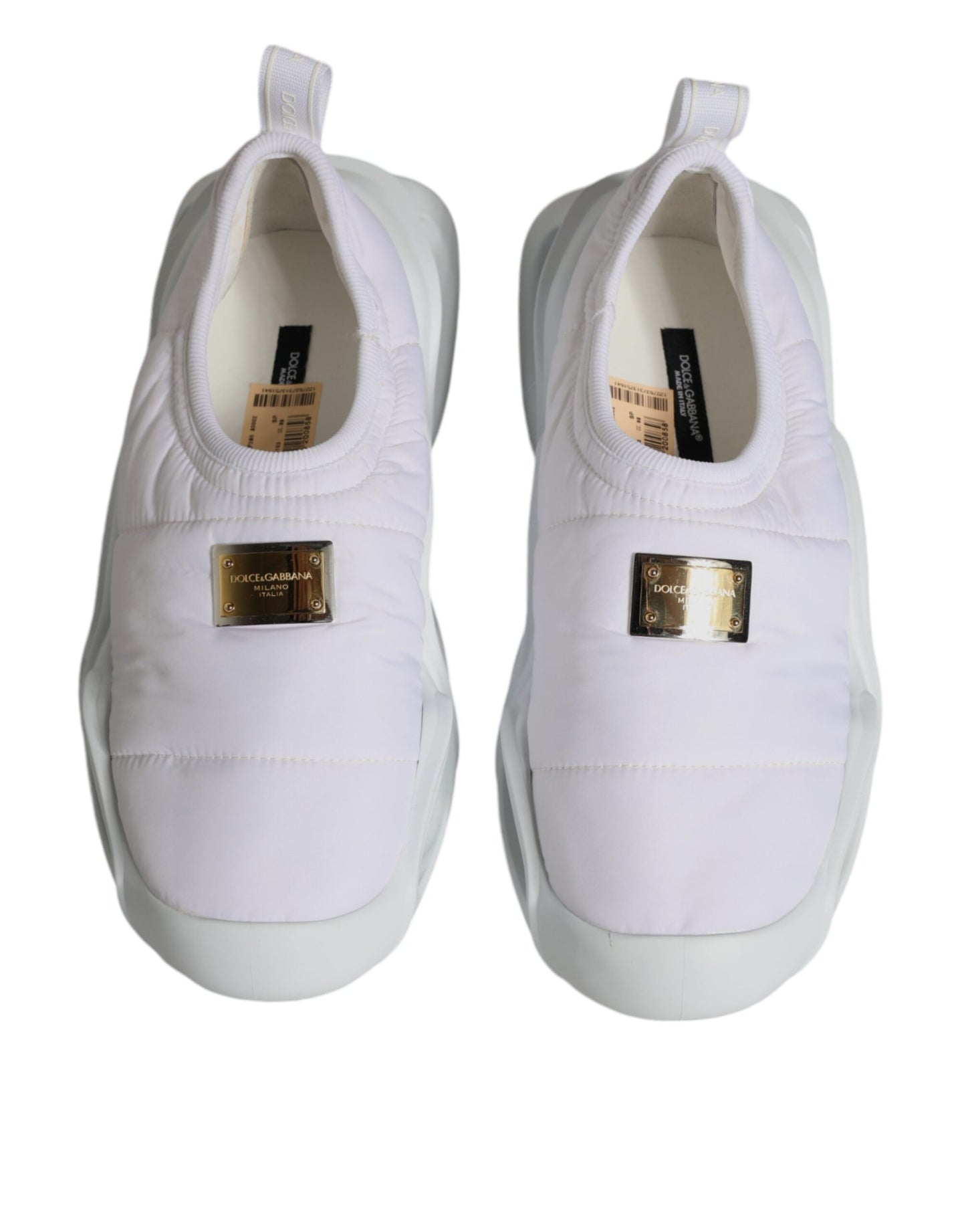 Dolce & Gabbana White Padded Fabric Low Top Sneakers Shoes EU39 / US9