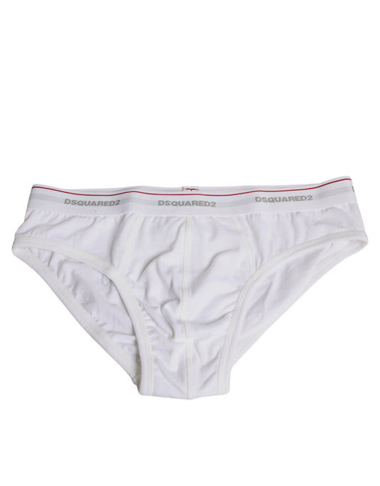 Dsquared² White Cotton Stretch Women Mid Waist Panty Underwear IT3 | M