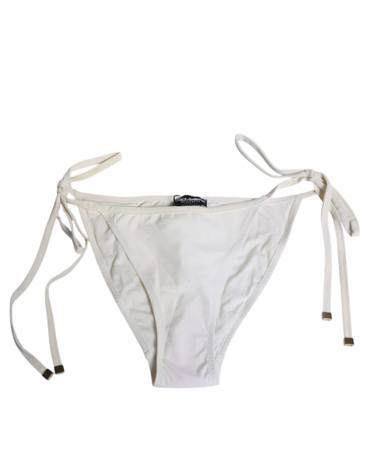 Dolce & Gabbana White Nylon Bottom Beachwear Swimwear Bikini IT3 / M