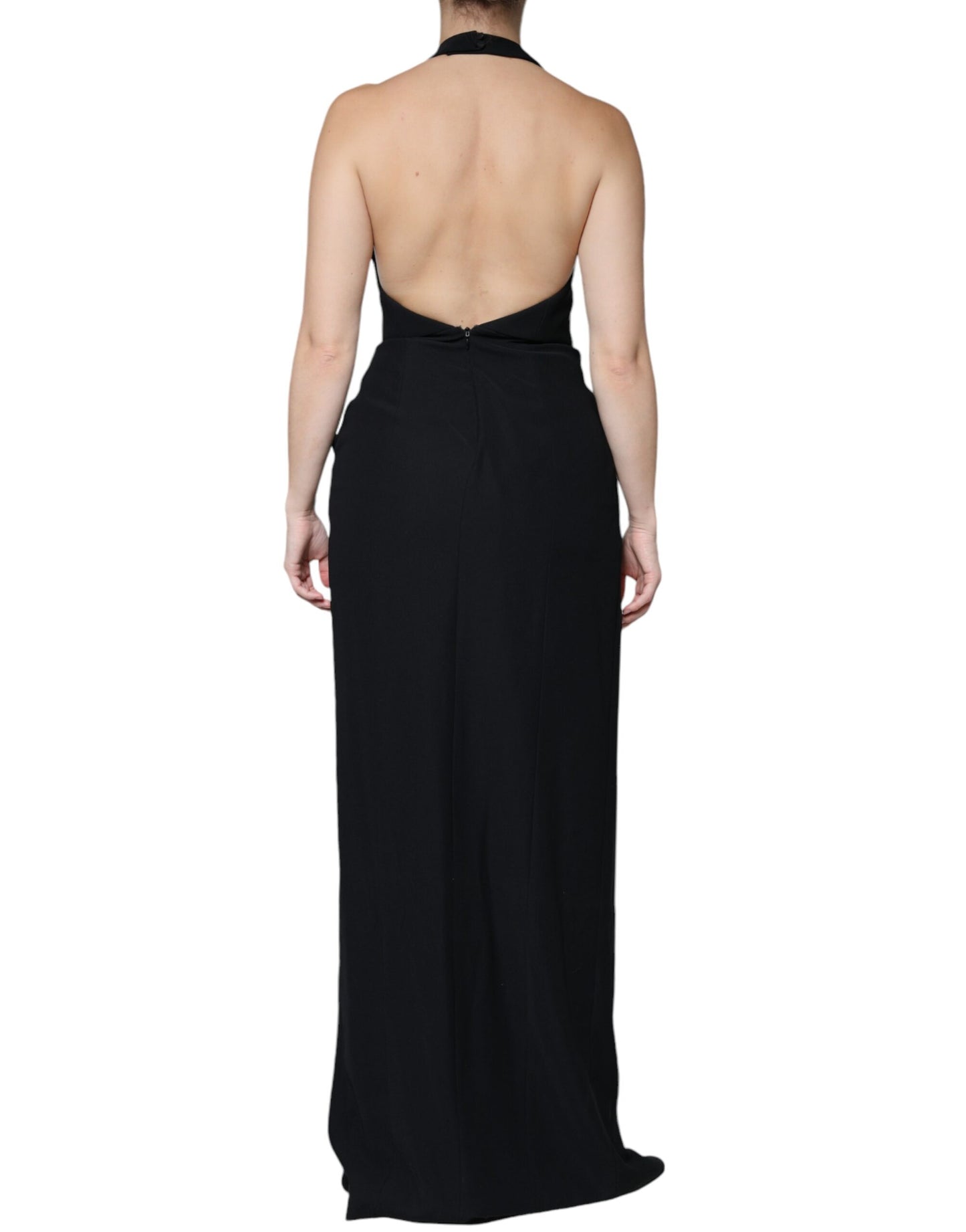 Emporio Armani Black Sleeveless Halter Sheath Long Gown  IT40 | S