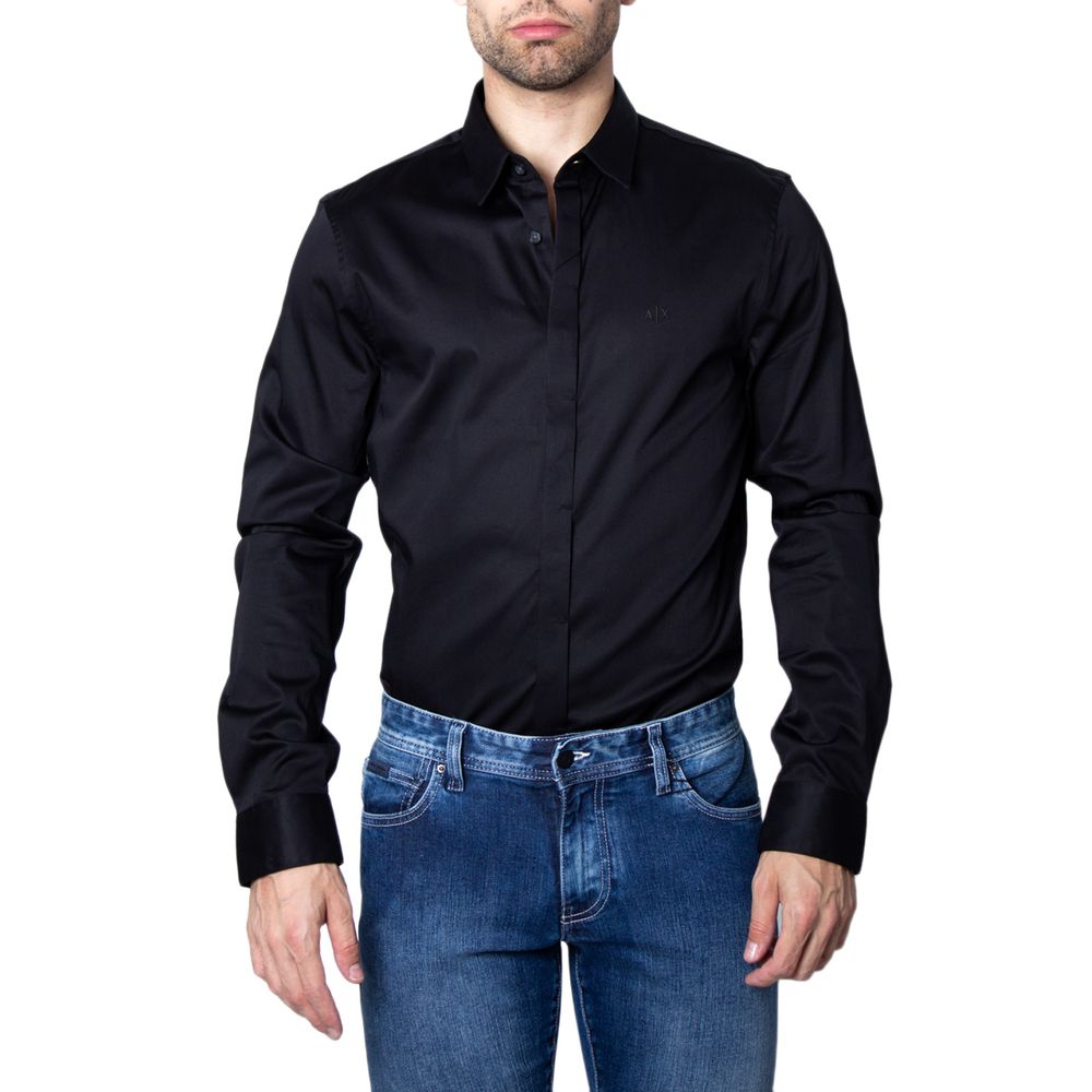 Armani Exchange Black Cotton Shirt IT44 | S