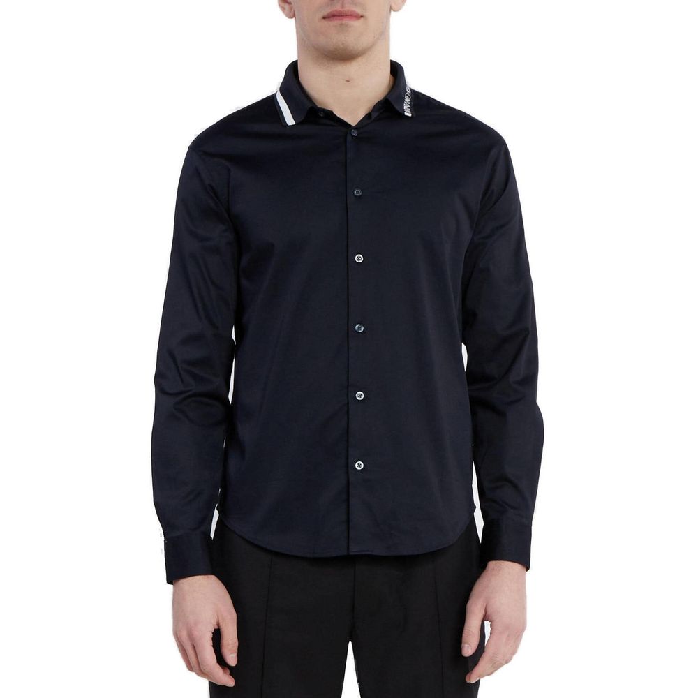 Armani Exchange Blue Cotton Shirt IT44 | S