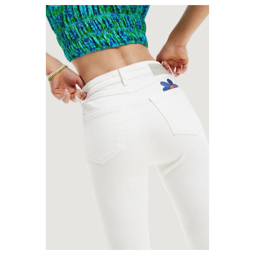 Desigual White Cotton Jeans & Pant IT42 | L