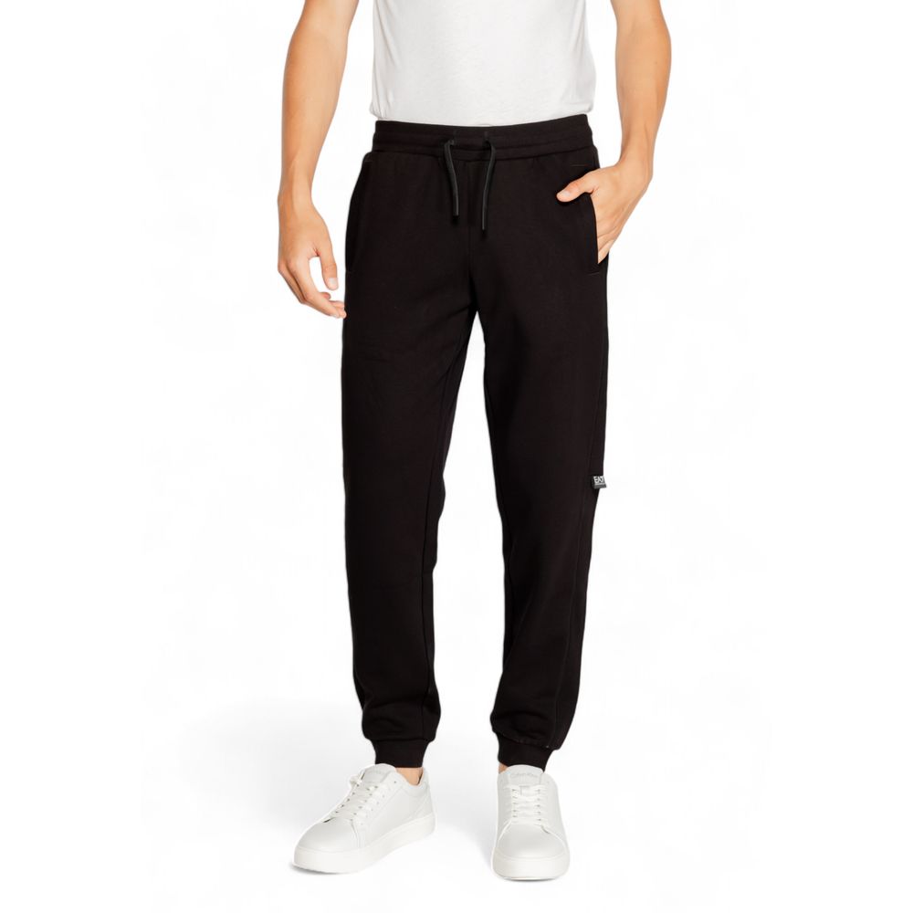 EA7 Emporio Armani Black Cotton Jeans & Pant