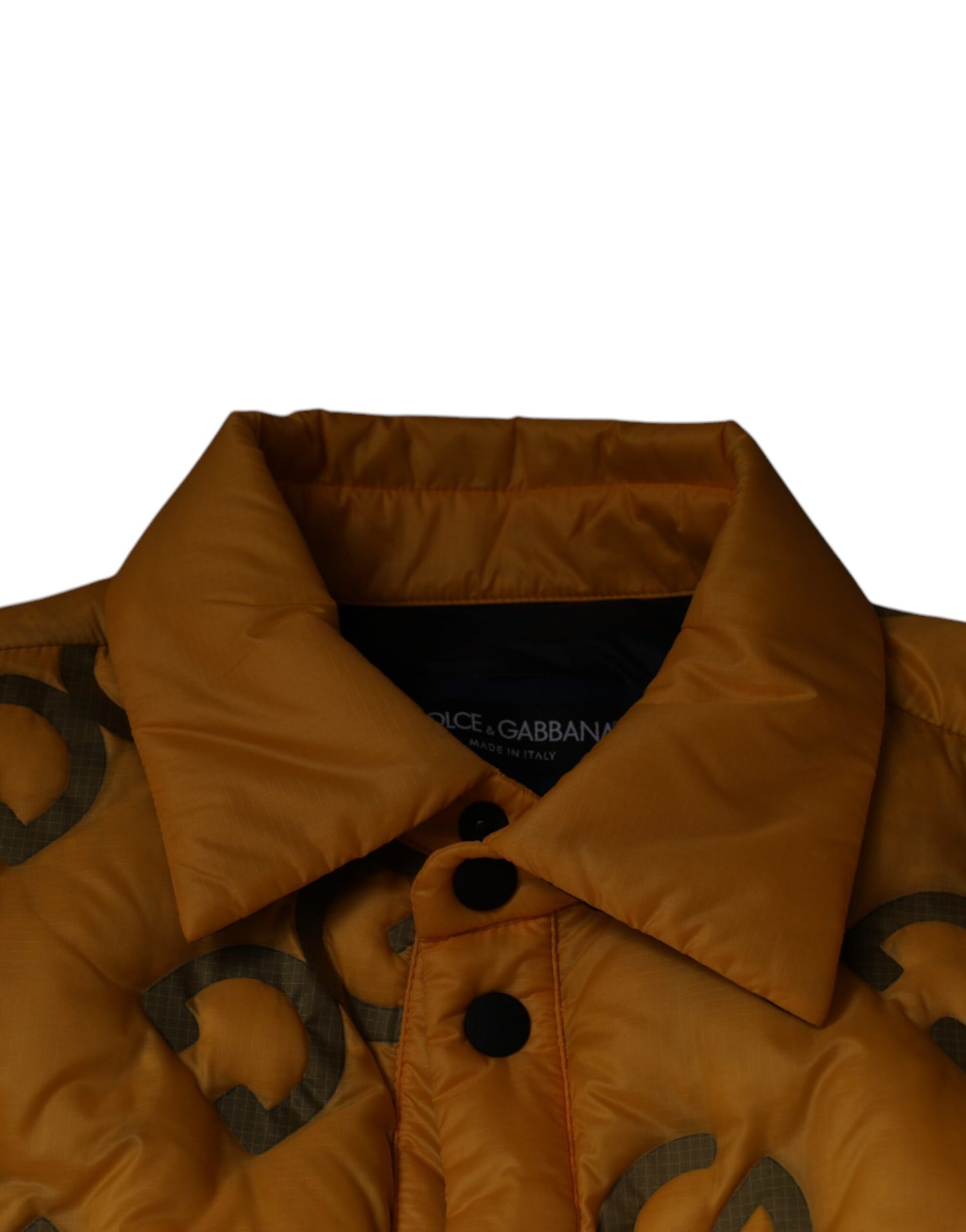 Dolce & Gabbana Yellow Logo Padded Buttoned Blouson Jacket IT52 / XL