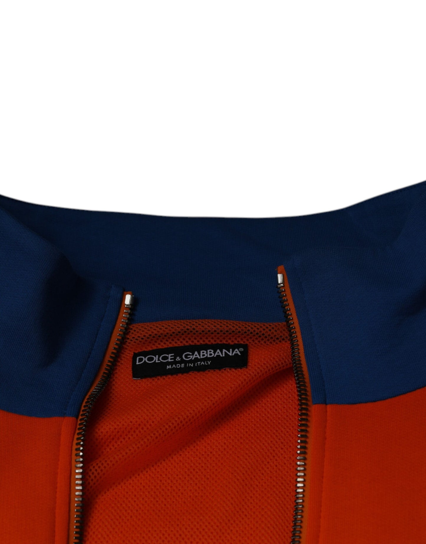 Dolce & Gabbana Orange Blue Full Zip Jersey Bomber Jacket IT56 / XXL