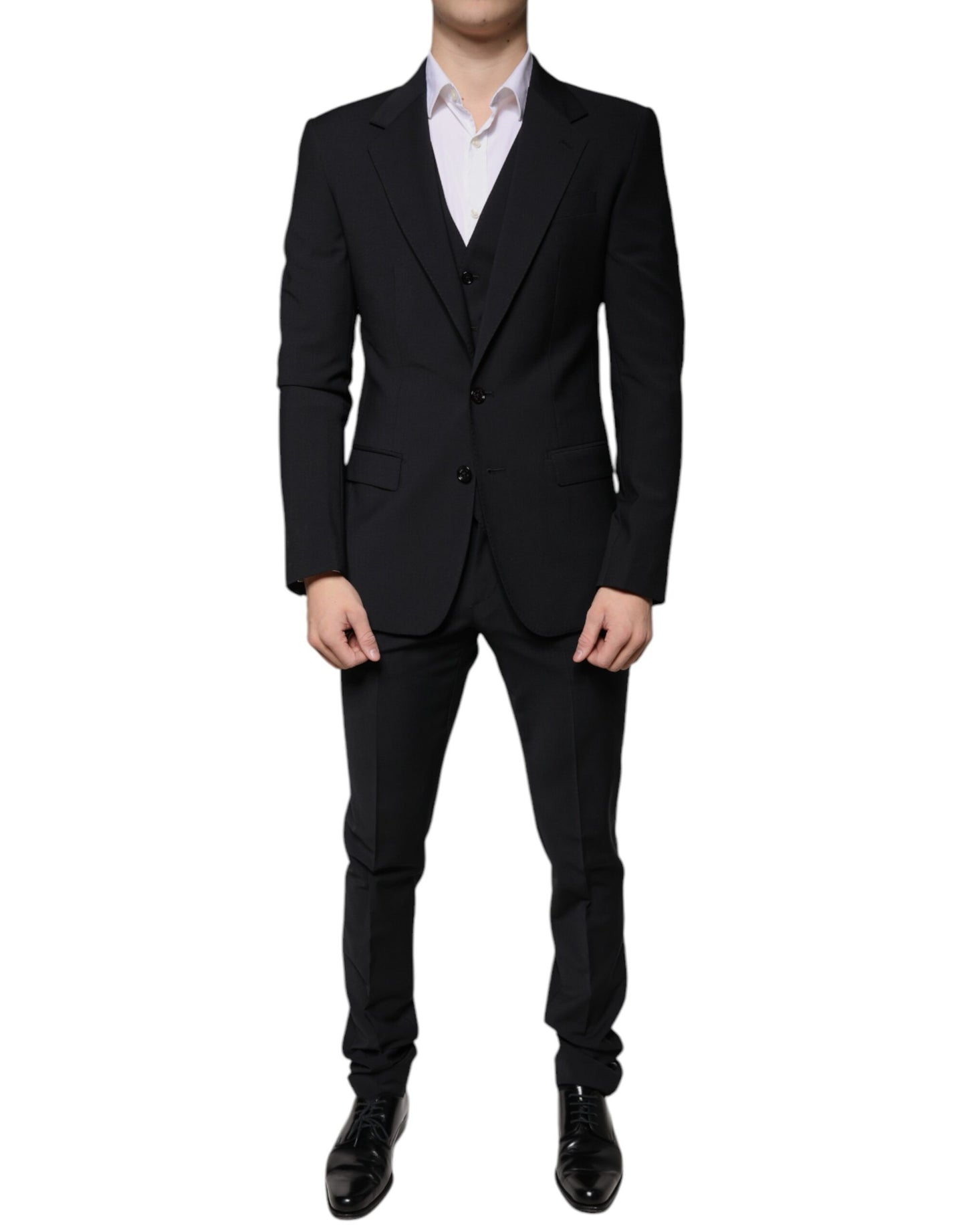 Dolce & Gabbana Black Wool MARTINI Formal 3 Piece Suit IT46/S