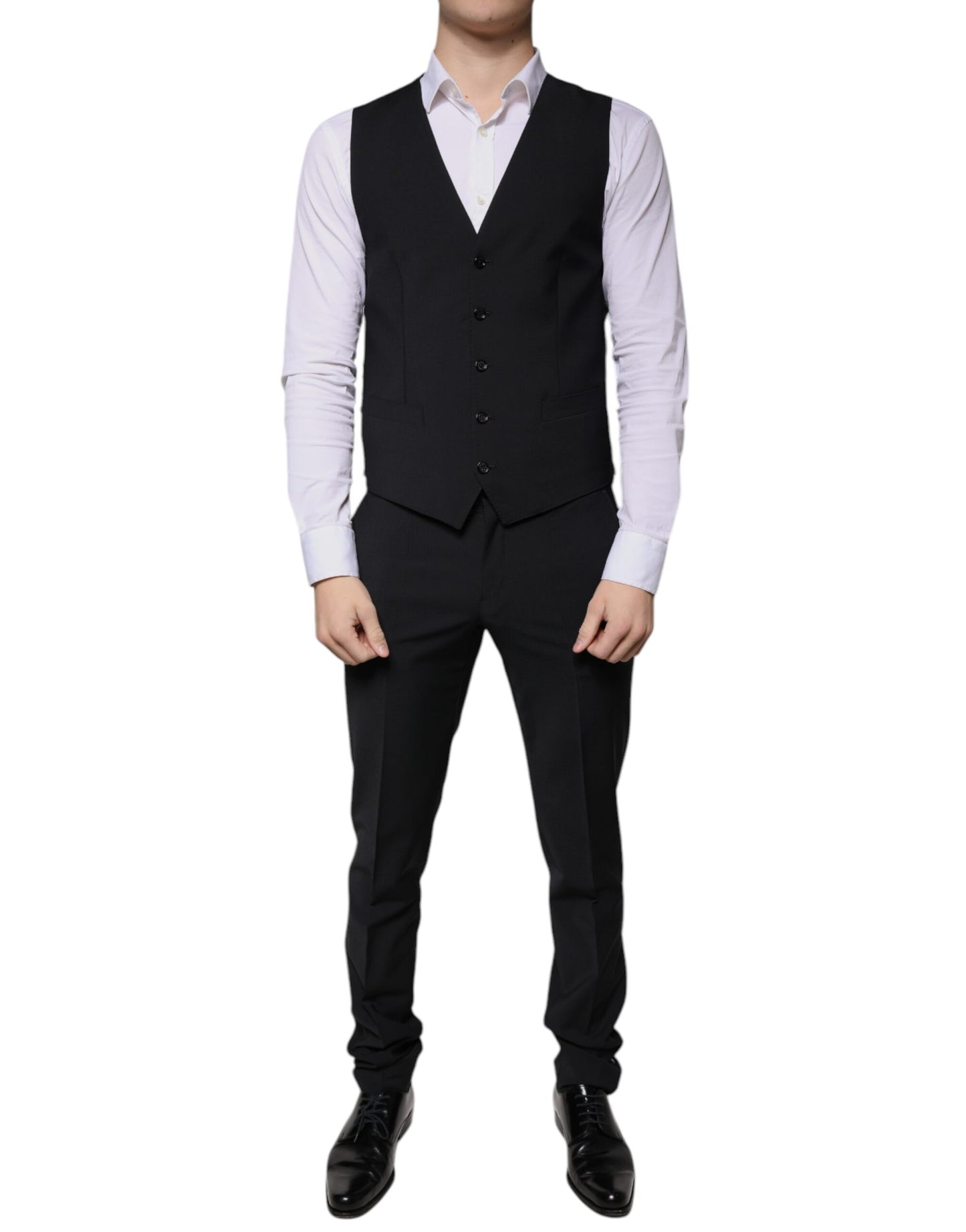 Dolce & Gabbana Black Wool MARTINI Formal 3 Piece Suit IT46/S