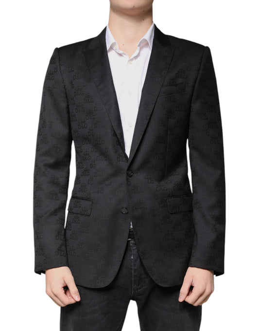 Dolce & Gabbana Black Wool Single Breasted Formal Blazer IT48 / M