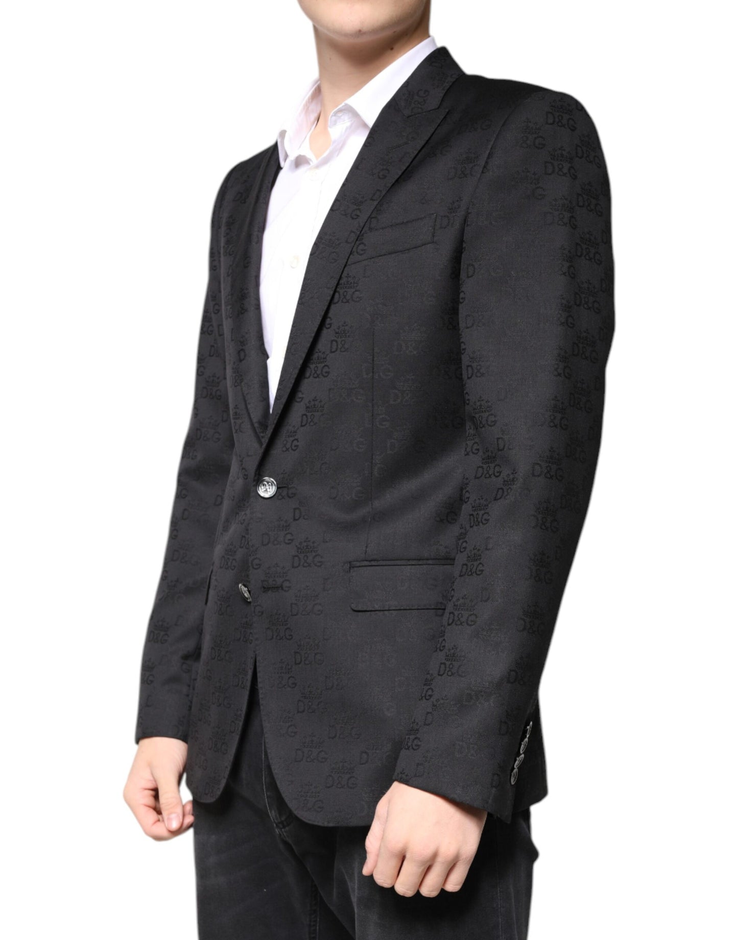 Dolce & Gabbana Black Wool Single Breasted Formal Blazer IT48 / M