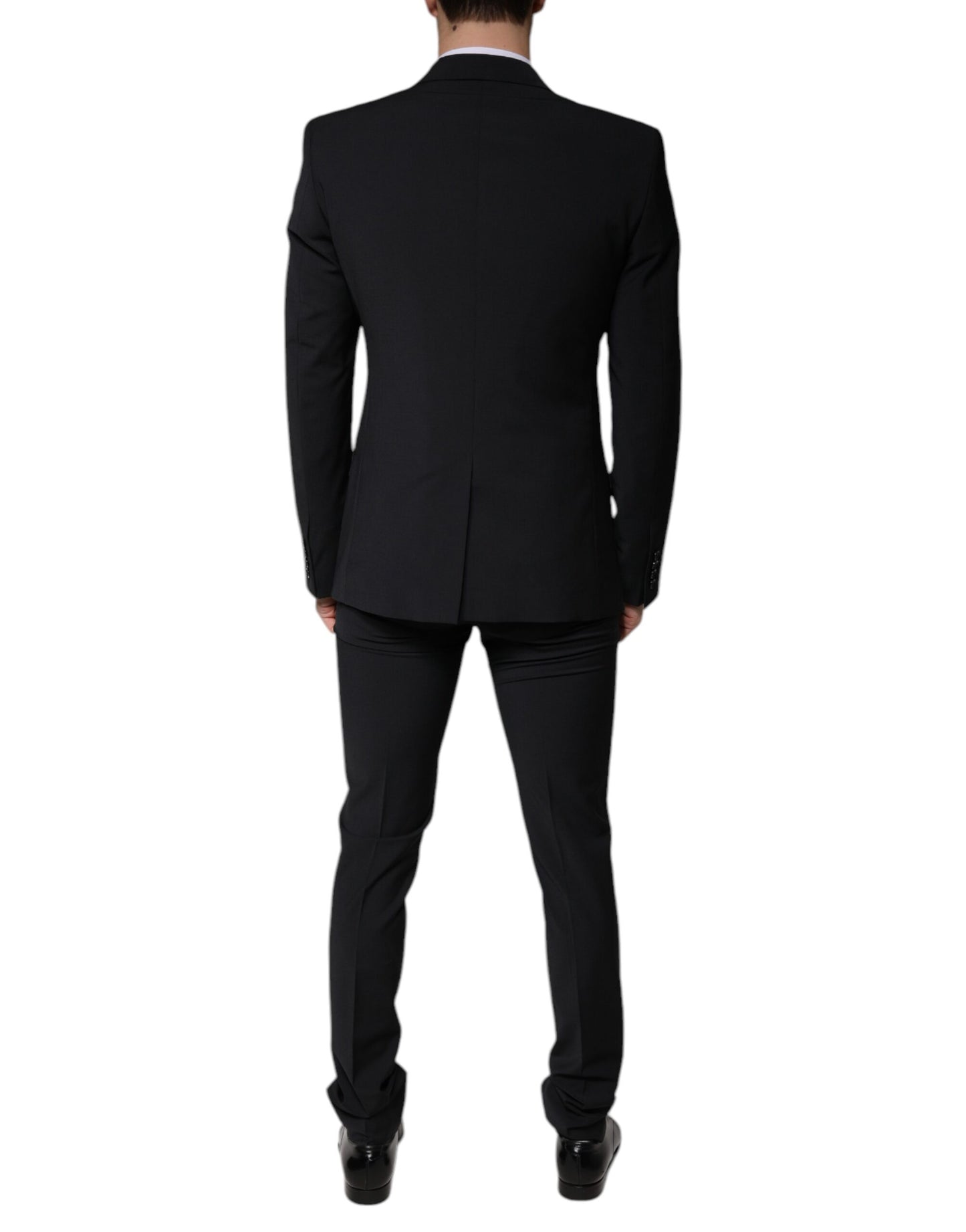 Dolce & Gabbana Black Wool 3 Piece Slim Fit Formal Men Suit IT44 / XS