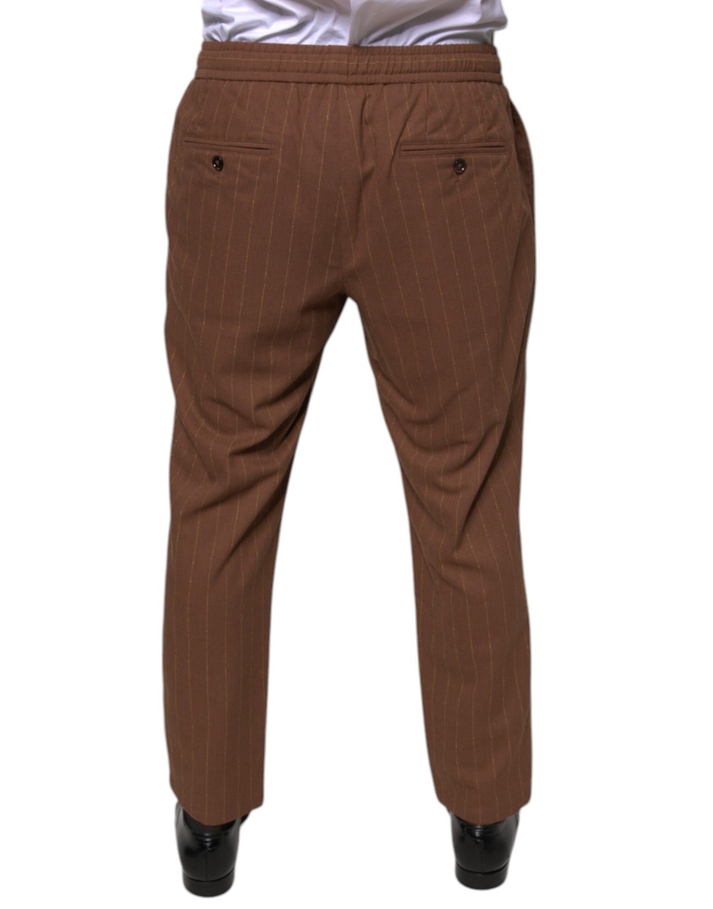 Dolce & Gabbana Brown Stripes Skinny Men Dress Pants IT48 / M