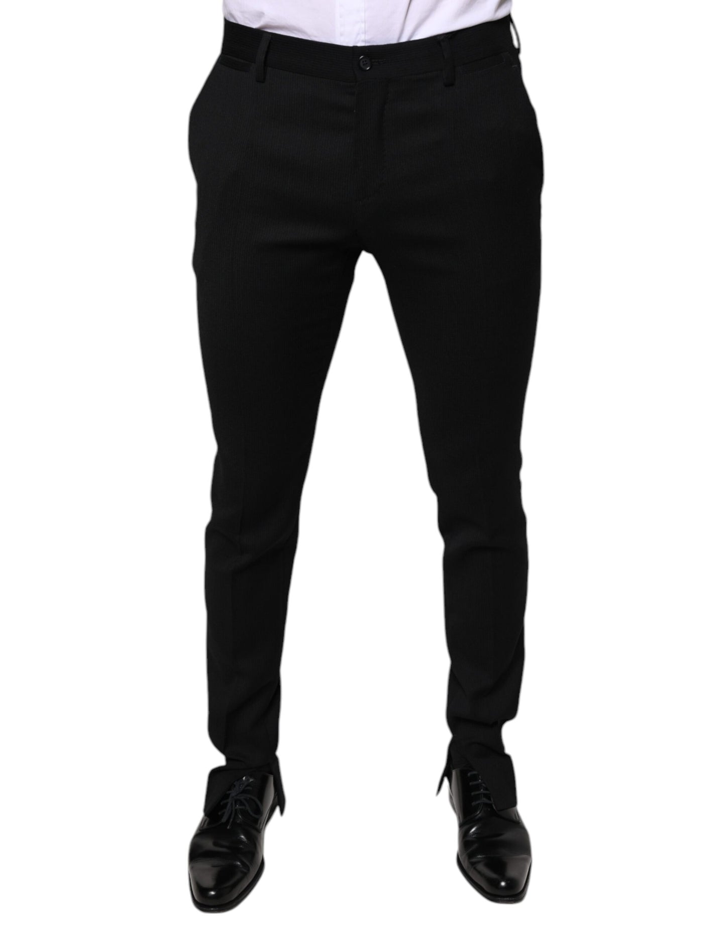 Dolce & Gabbana Black Wool Skinny Formal Dress Pants IT48 / M