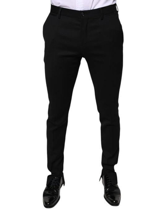 Dolce & Gabbana Black Wool Skinny Formal Dress Pants IT48 / M