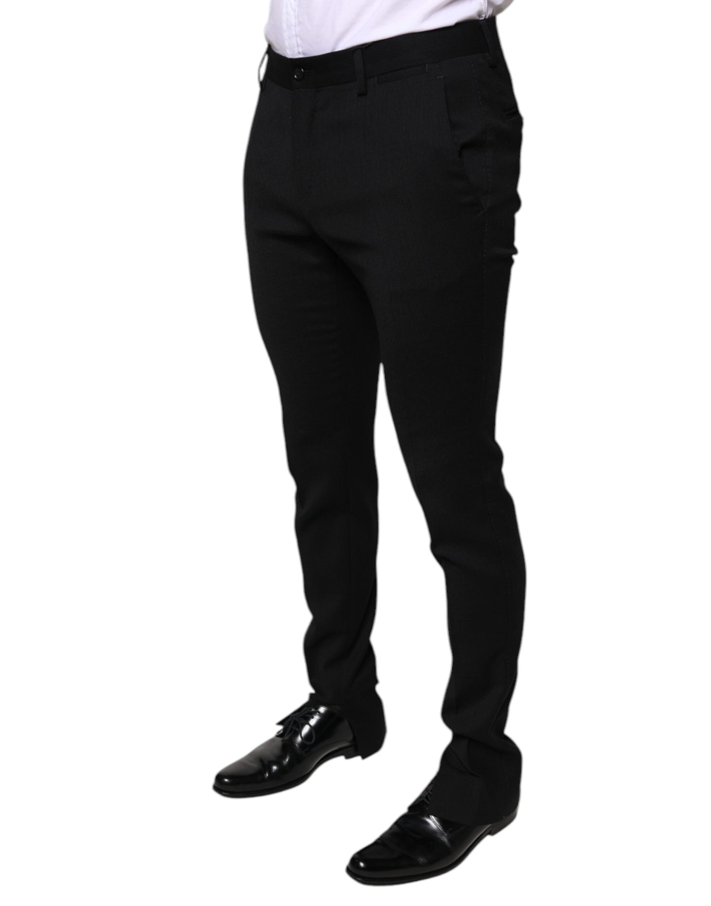 Dolce & Gabbana Black Wool Skinny Formal Dress Pants IT48 / M