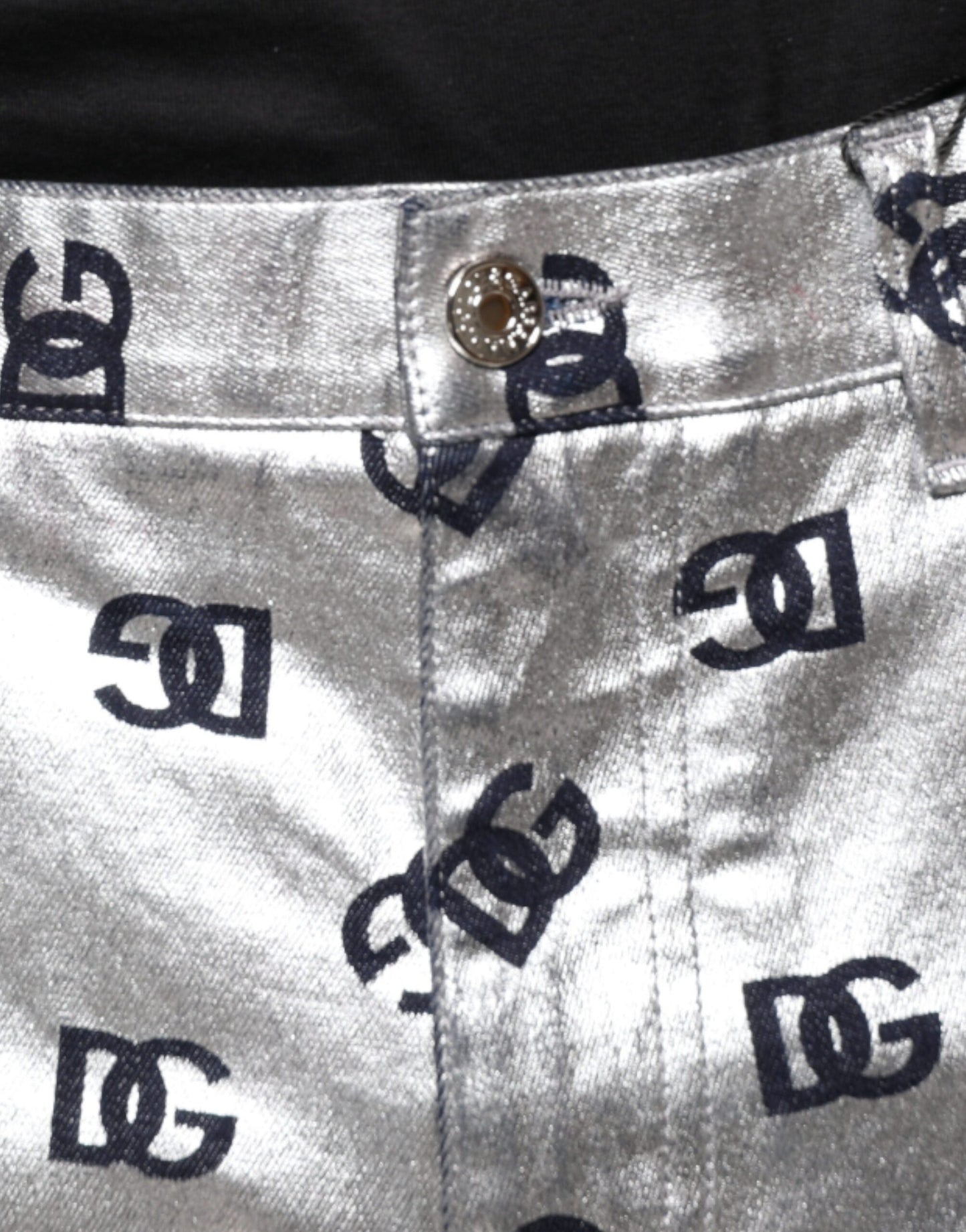 Dolce & Gabbana Silver DG Monogram Skinny Men Denim Jeans IT48 / M