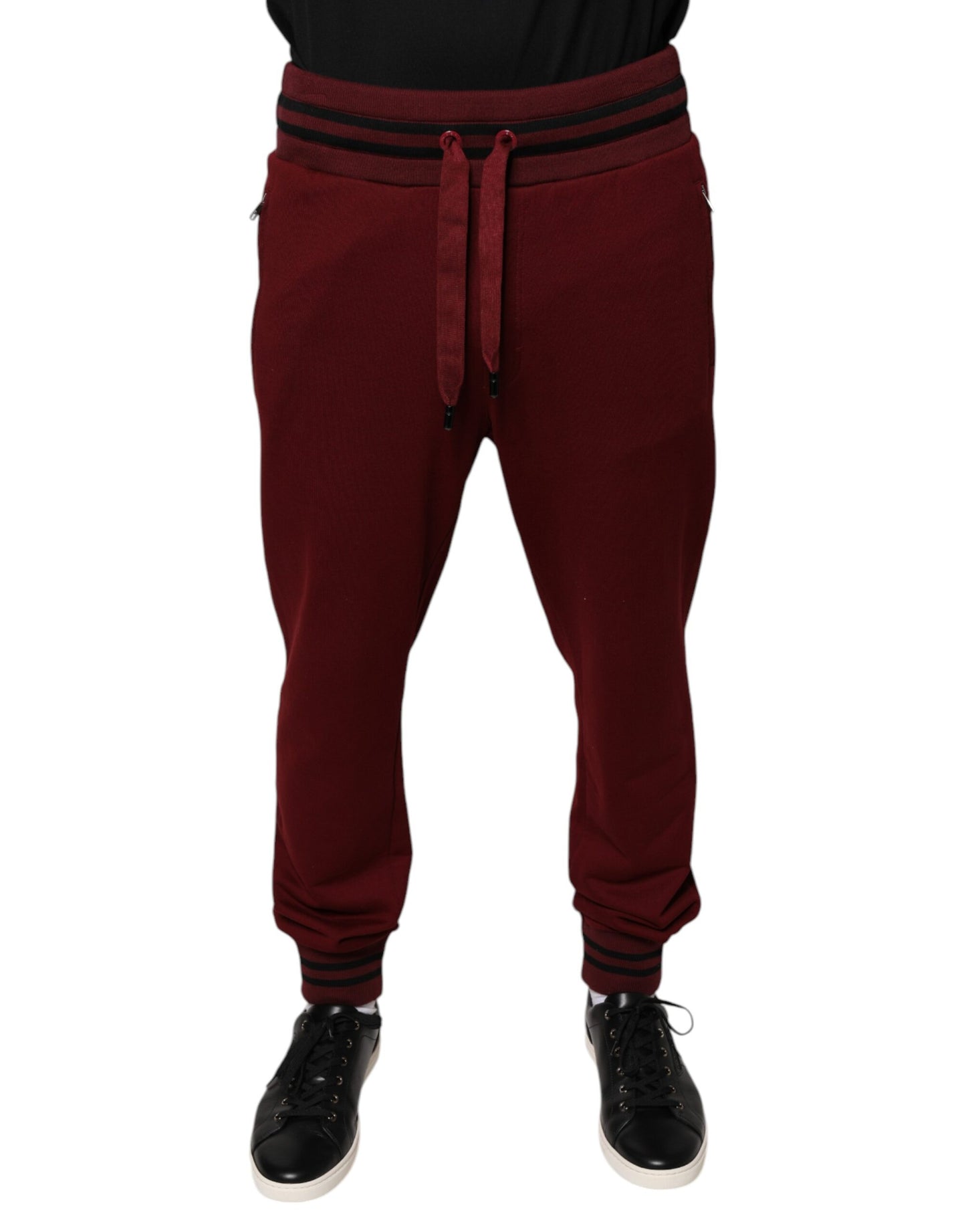 Dolce & Gabbana Dark Red Cotton Men Jogger Sweatpants Pants IT50 / L