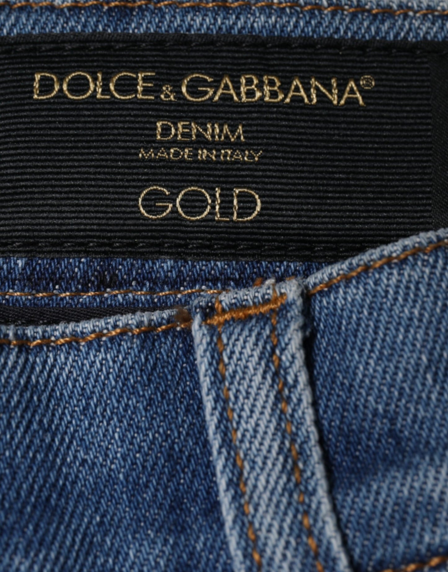 Dolce & Gabbana Blue Cotton Stretch Skinny Denim GOLD Jeans IT50 / L