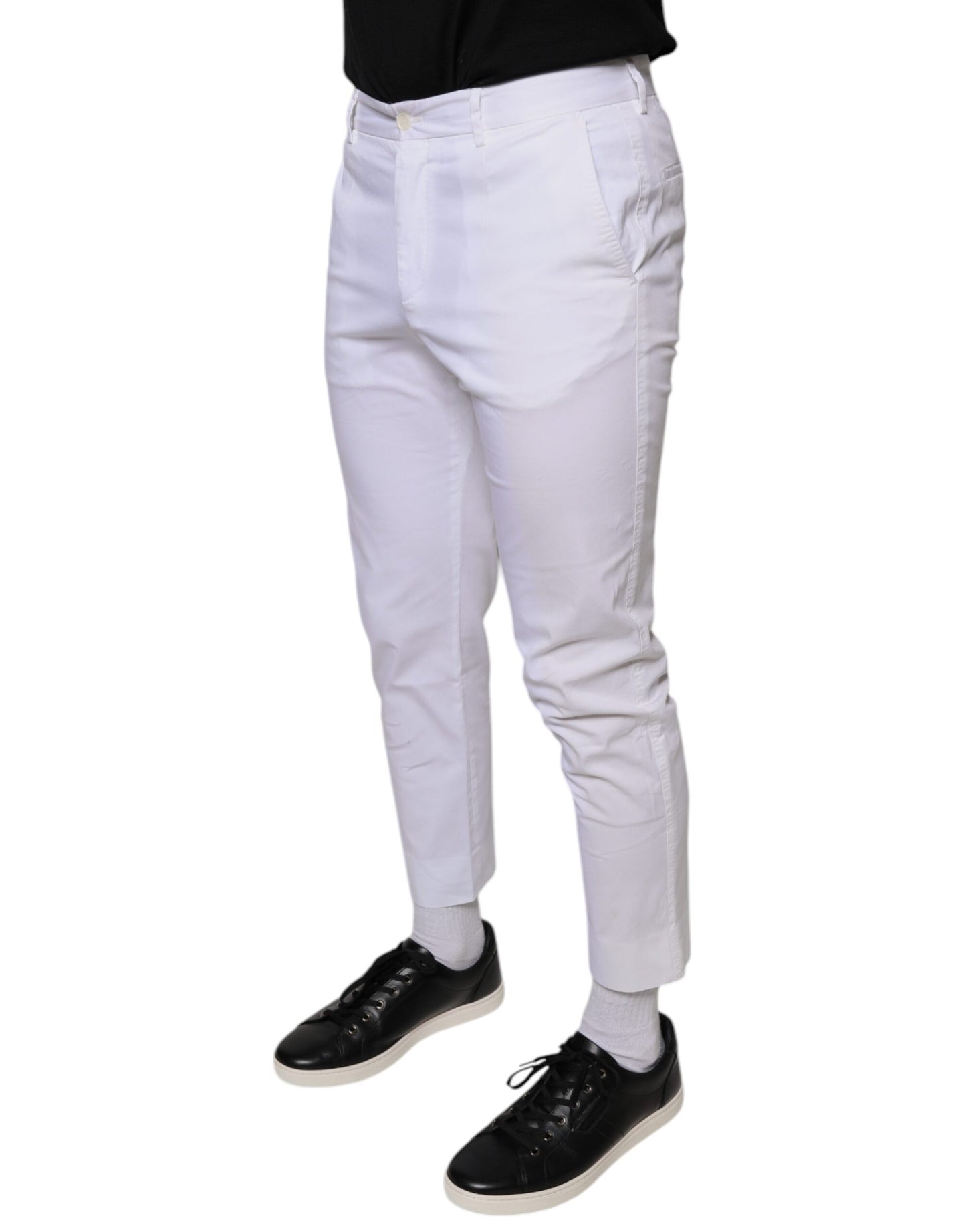 Dolce & Gabbana White Cotton Skinny Dress Pants IT46 / S