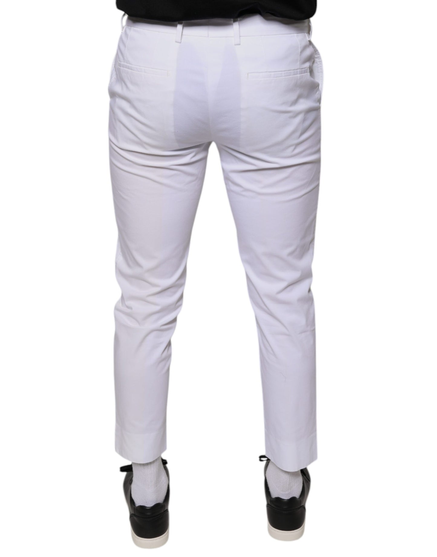 Dolce & Gabbana White Cotton Skinny Dress Pants IT46 / S