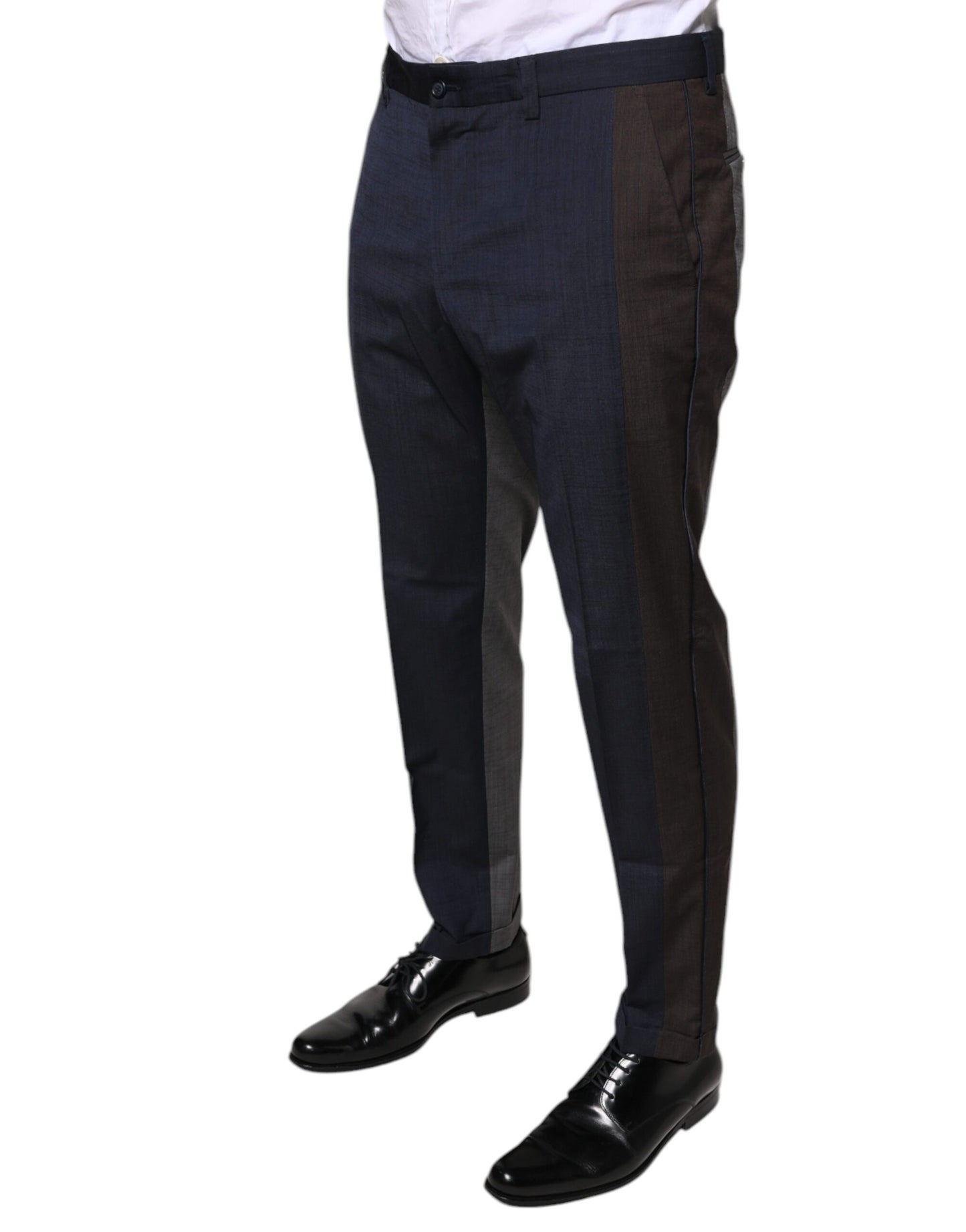 Dolce & Gabbana Black Cotton Wool Formal Dress Pants IT50 / L