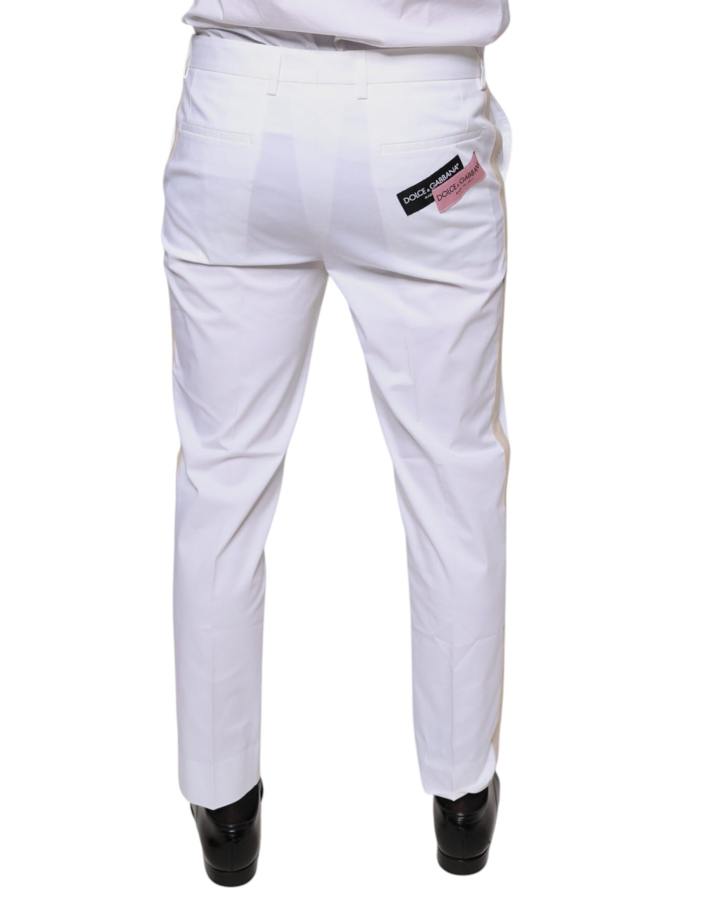 Dolce & Gabbana White Cotton Skinny Dress Pants IT48 / M