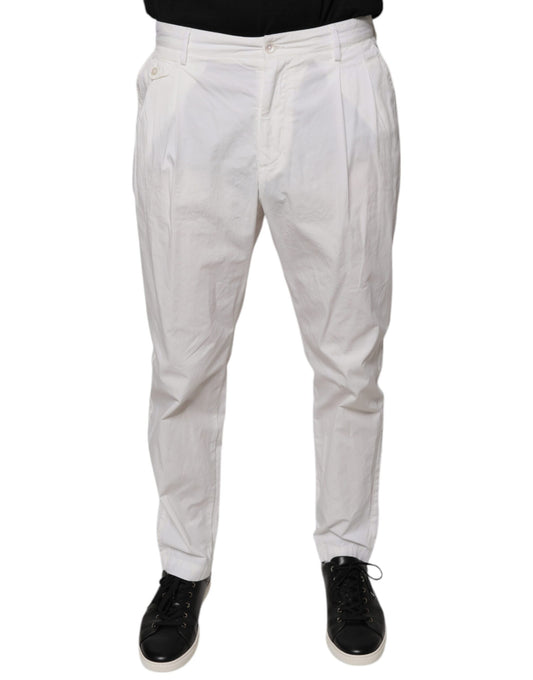 Dolce & Gabbana White Cotton Skinny Dress Pants IT50 / L