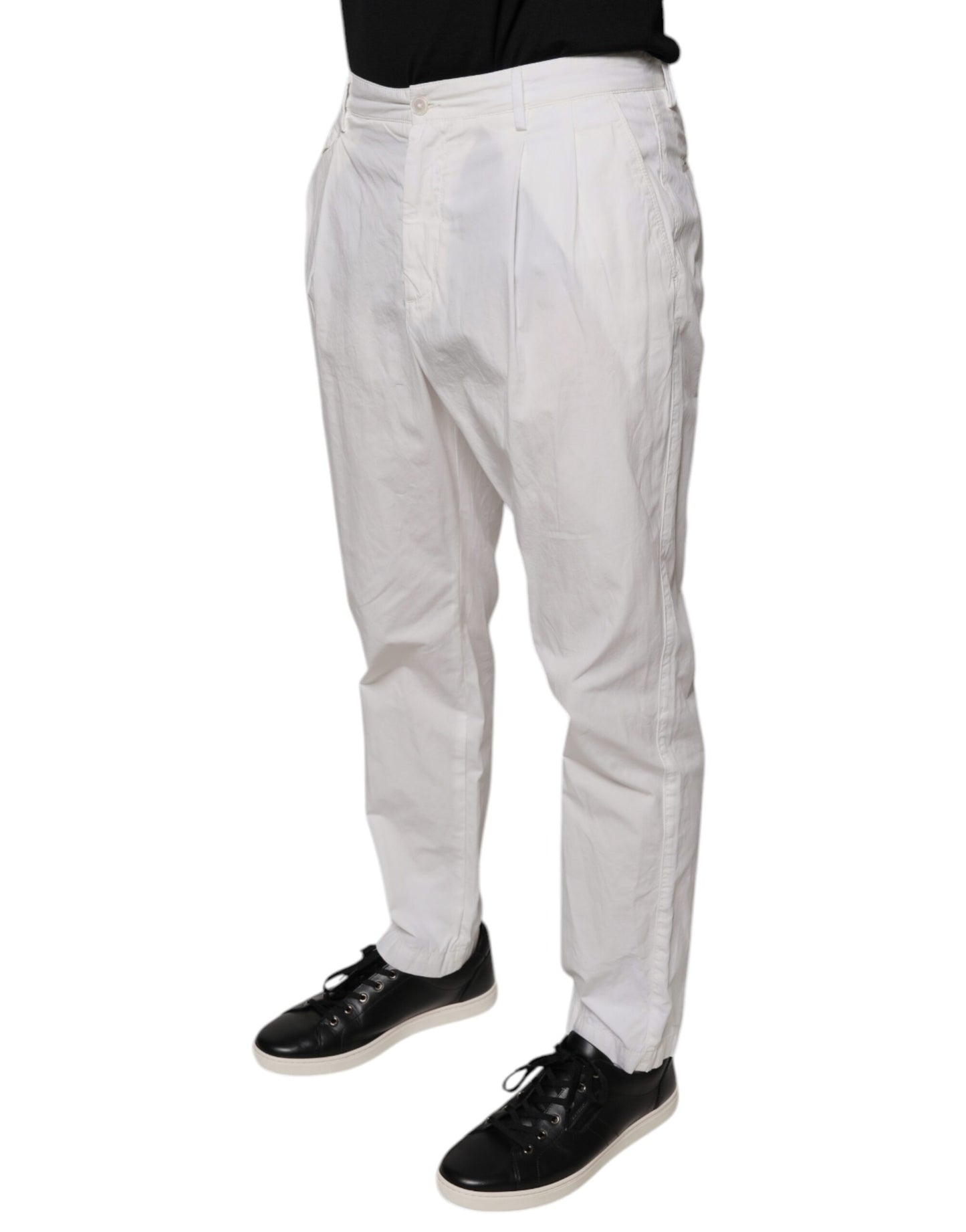 Dolce & Gabbana White Cotton Skinny Dress Pants IT50 / L