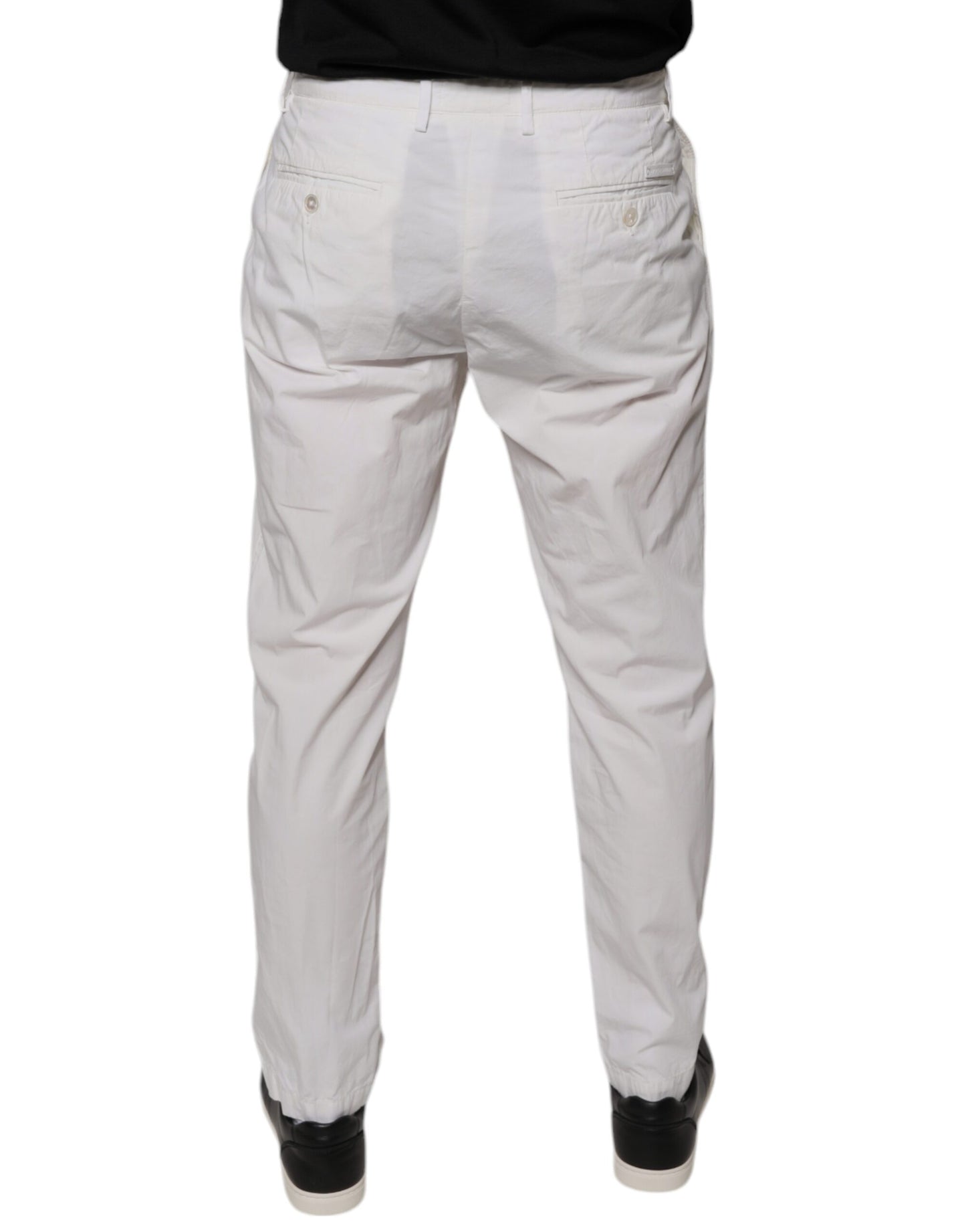 Dolce & Gabbana White Cotton Skinny Dress Pants IT50 / L