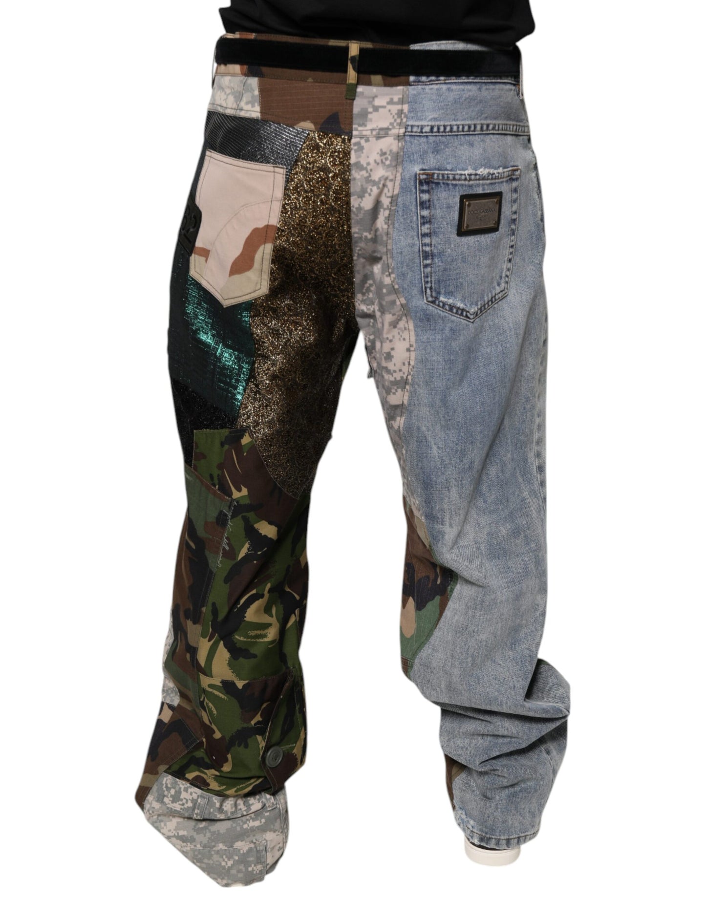 Dolce & Gabbana Multicolor Patchwork Camouflage Denim Jeans IT48 / M