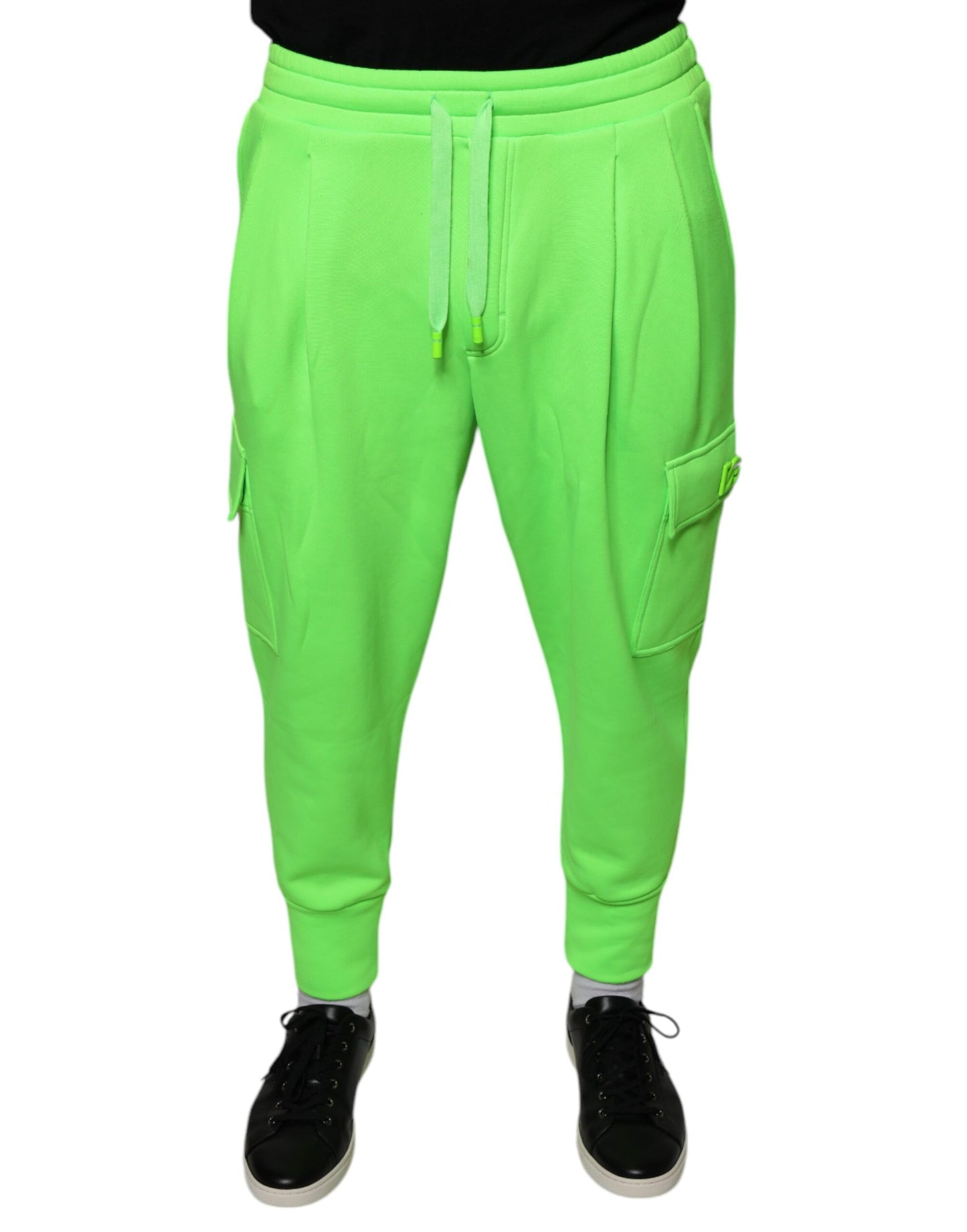 Dolce & Gabbana Neon Green Polyester Cargo Jogger Sweatpants Pants IT44 / XS