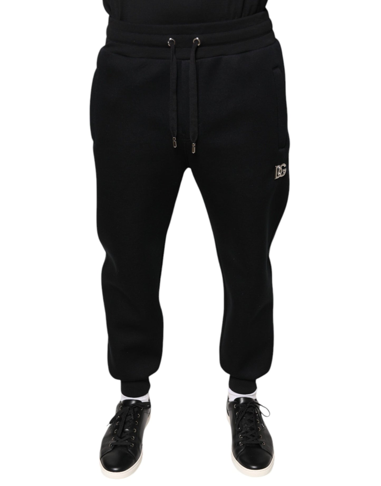 Dolce & Gabbana Black Modal DG Logo Jogger Men Sweatpants Pants IT46 / S