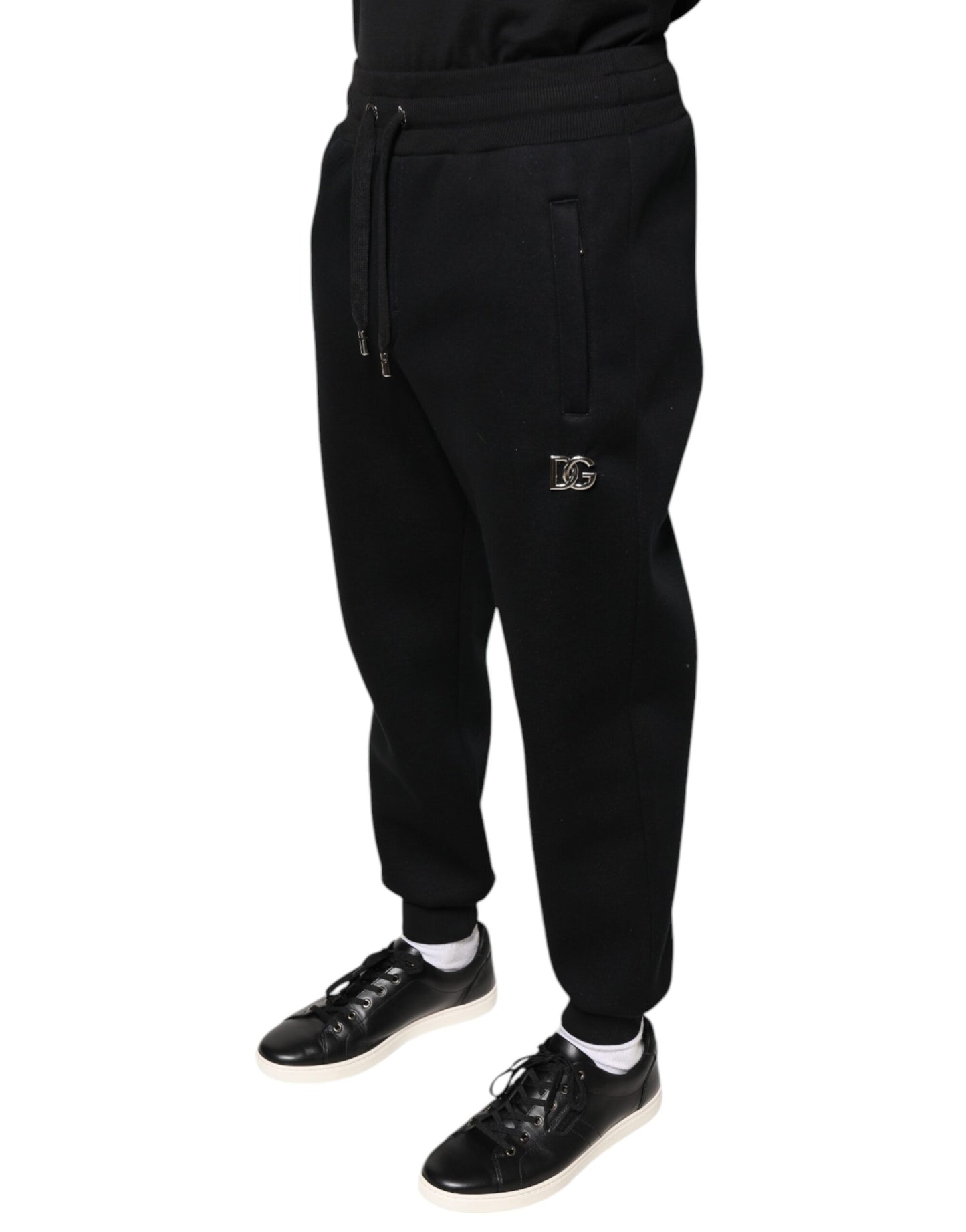 Dolce & Gabbana Black Modal DG Logo Jogger Men Sweatpants Pants IT46 / S