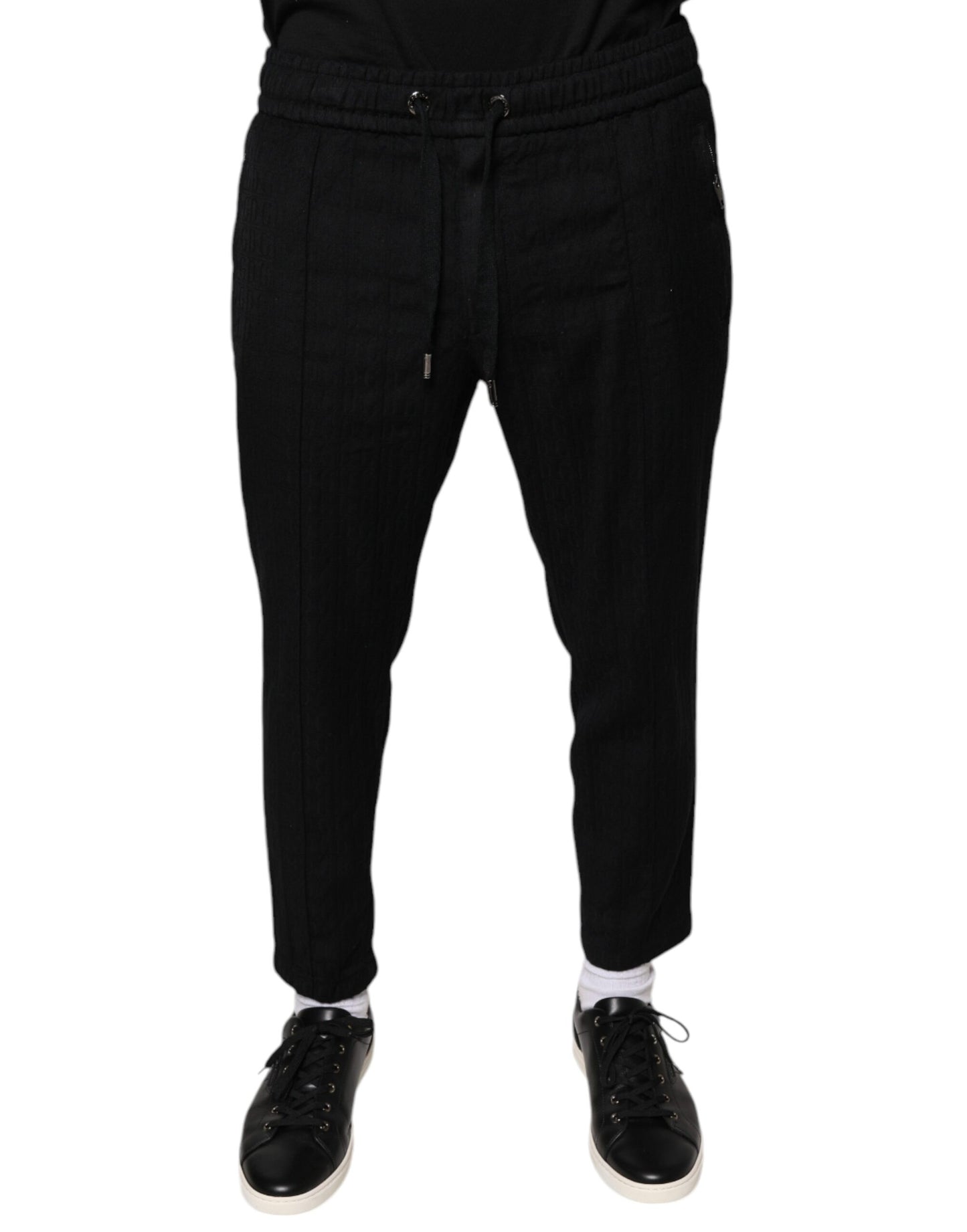 Dolce & Gabbana Black Wool Jogger Jogging Pants IT52 / XL