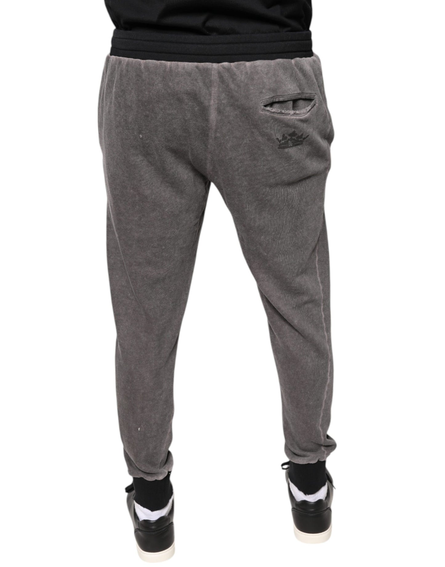 Dolce & Gabbana Gray Cotton Jogger Jogging Pants IT52 / XL