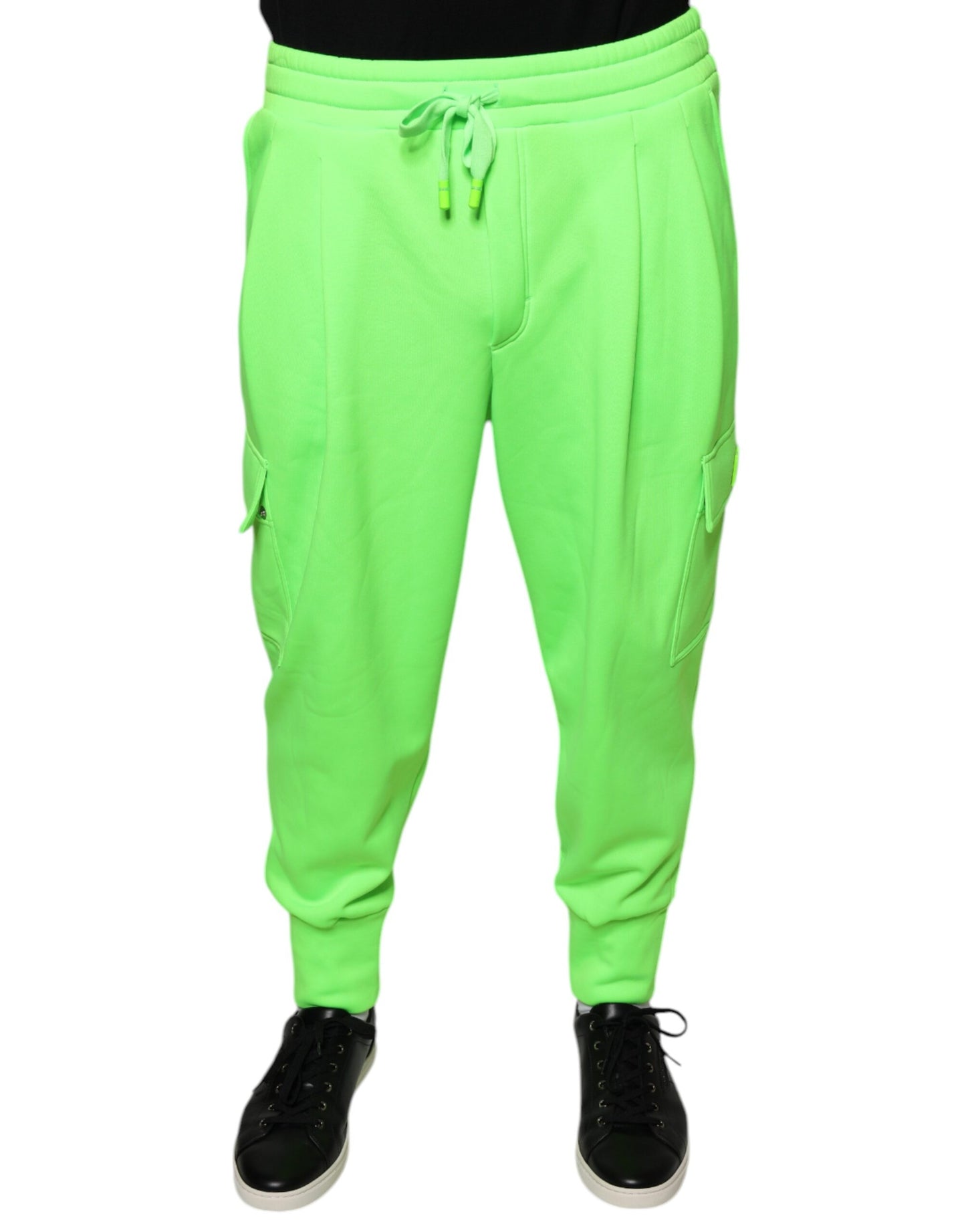 Dolce & Gabbana Neon Green Polyester Cargo Jogger Sweatpants Pants IT48 / M