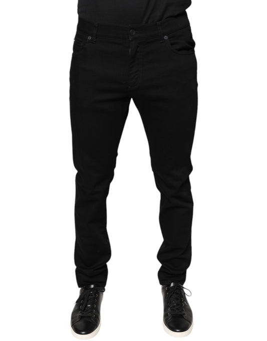 Dolce & Gabbana Black Cotton Stretch Skinny Men Denim Jeans IT50 / L