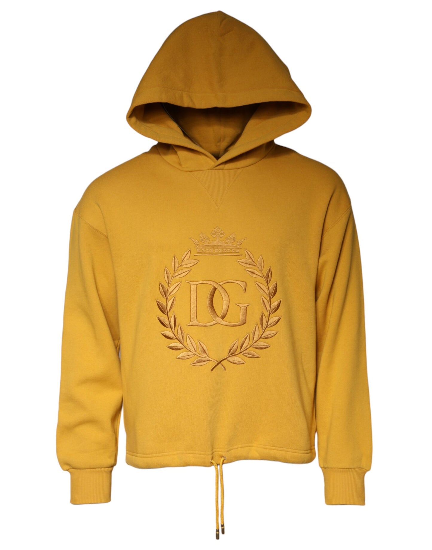 Dolce & Gabbana Mustard DG Hooded Men Sweatshirt Sweater IT44 / XS