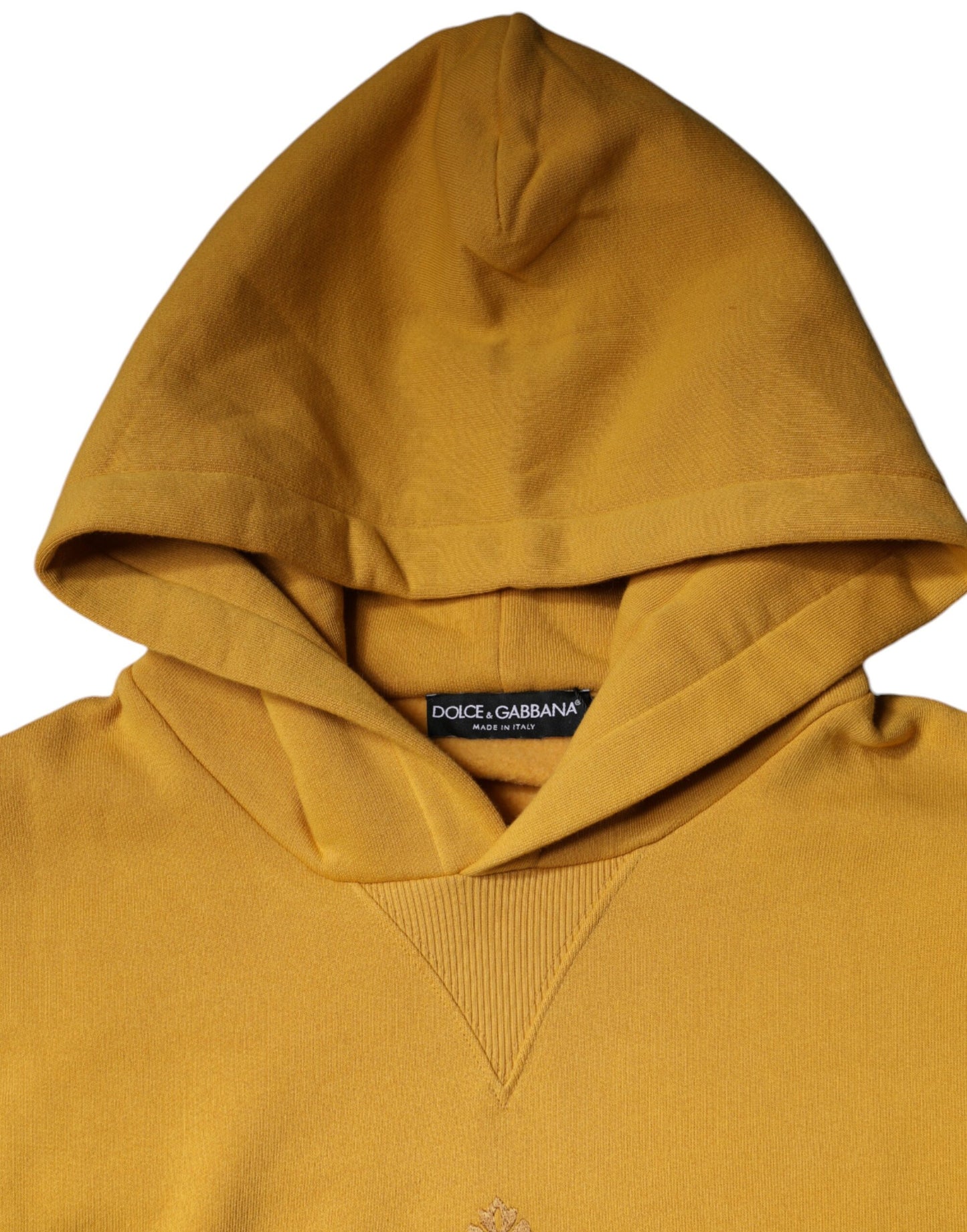 Dolce & Gabbana Mustard DG Hooded Men Sweatshirt Sweater IT44 / XS