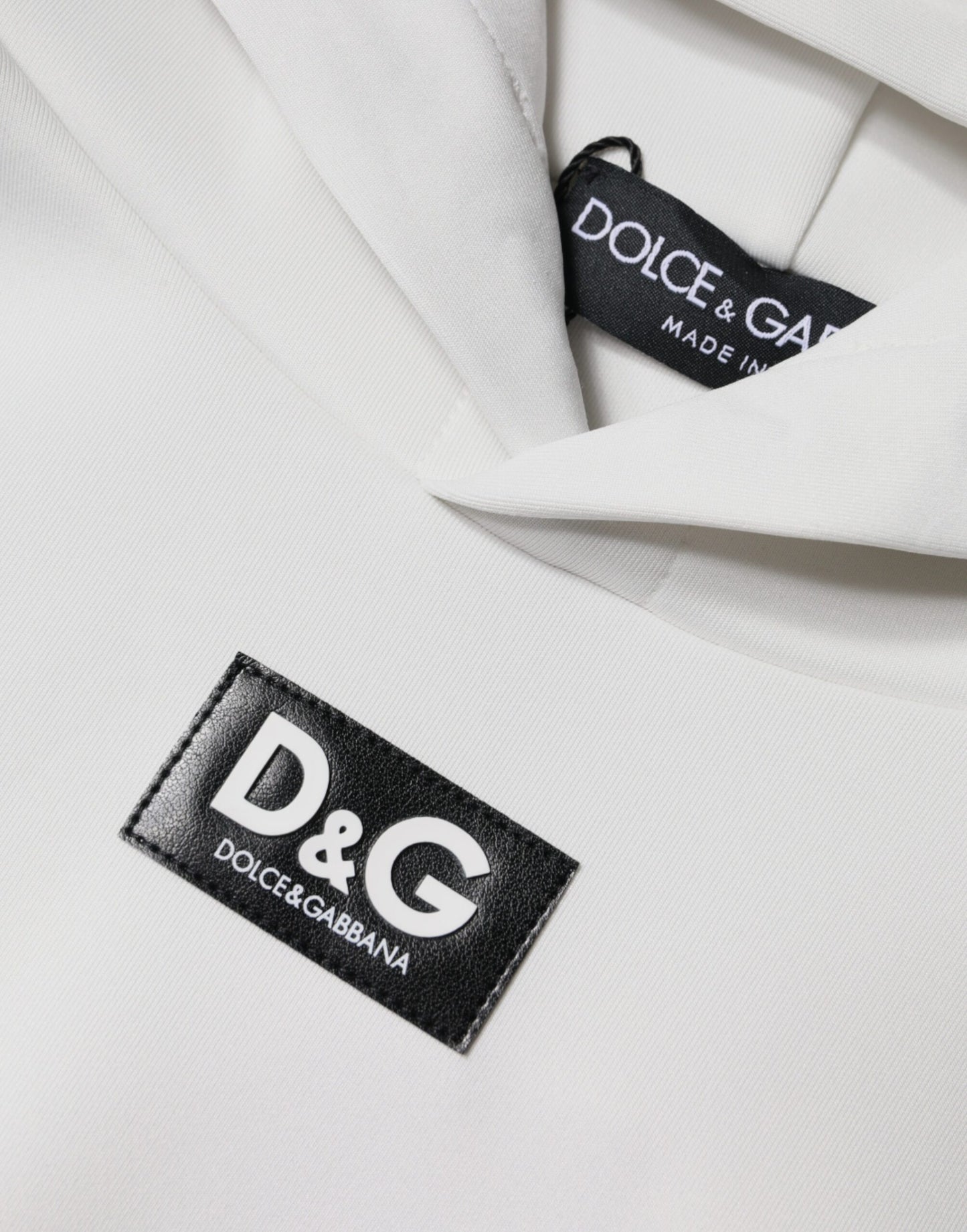 Dolce & Gabbana White D&G Logo Hooded Men Sweatshirt Sweater IT48 / M