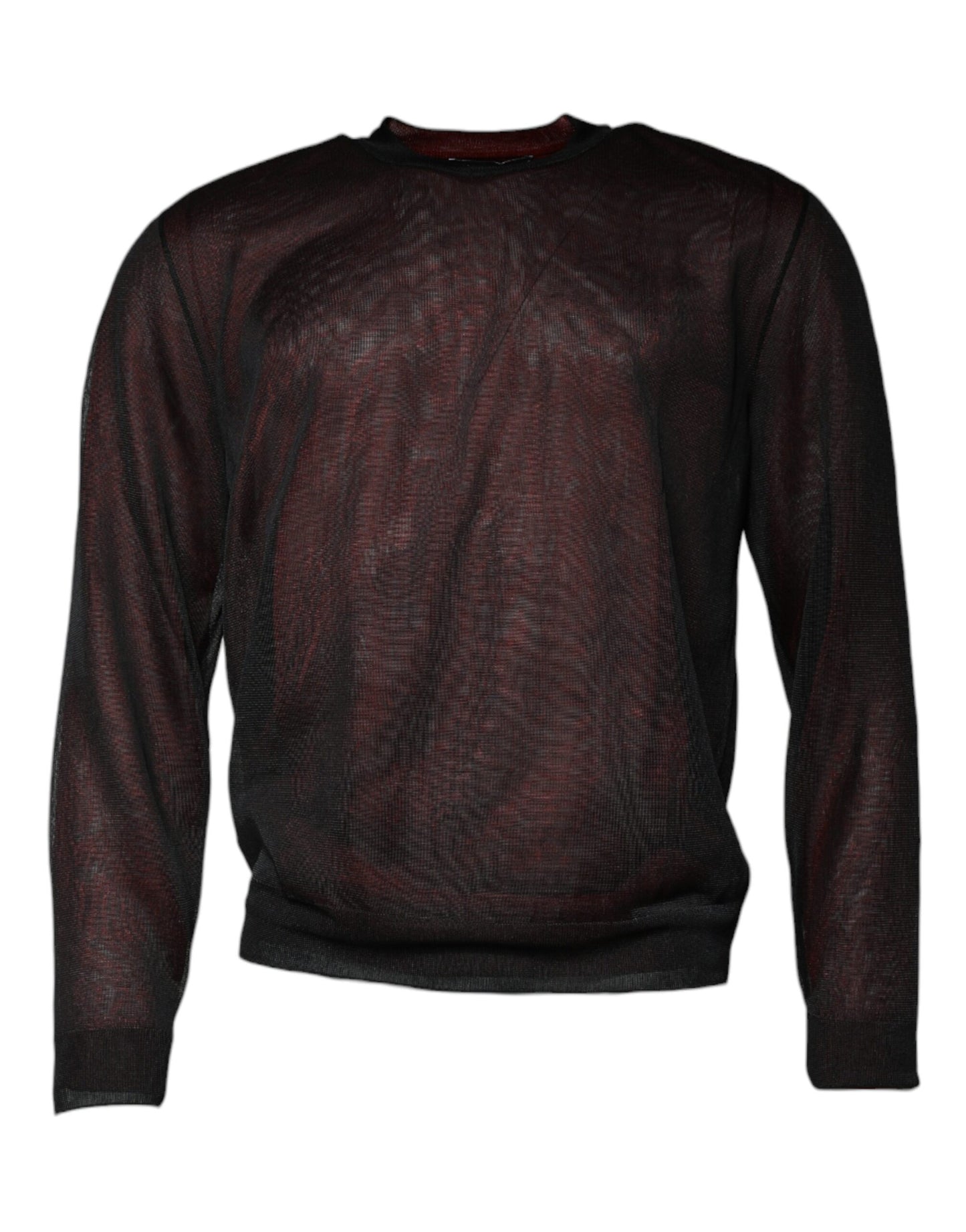 Dolce & Gabbana Maroon Polyester Crew Neck Pullover Sweater IT48 / M