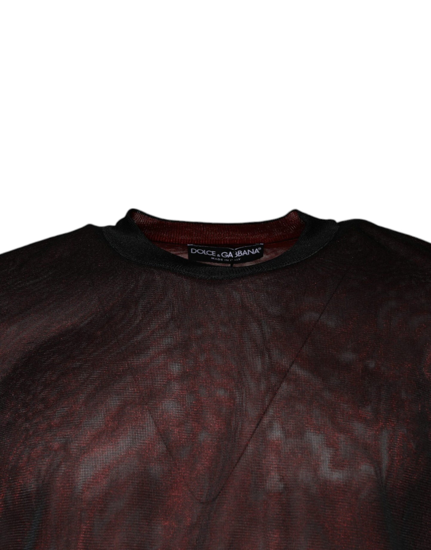 Dolce & Gabbana Maroon Polyester Crew Neck Pullover Sweater IT48 / M