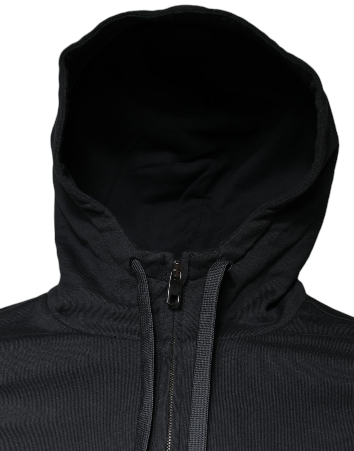 Dolce & Gabbana Black Cotton Hooded Men Full Zip Sweater IT44 / XS