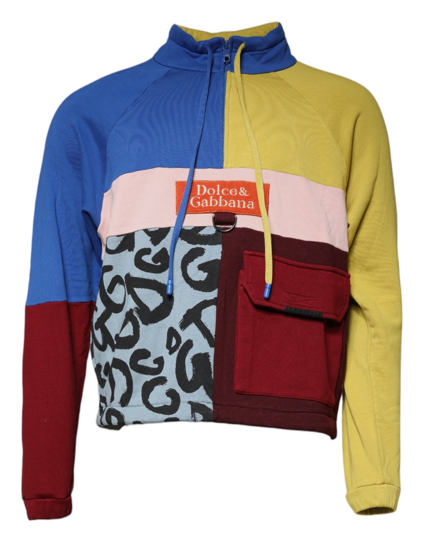 Dolce & Gabbana Multicolor Patchwork Men Sweatshirt Sweater IT46 / S